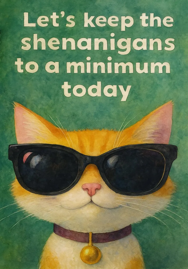 gato con gafas dibujo retro art poster de genzaa