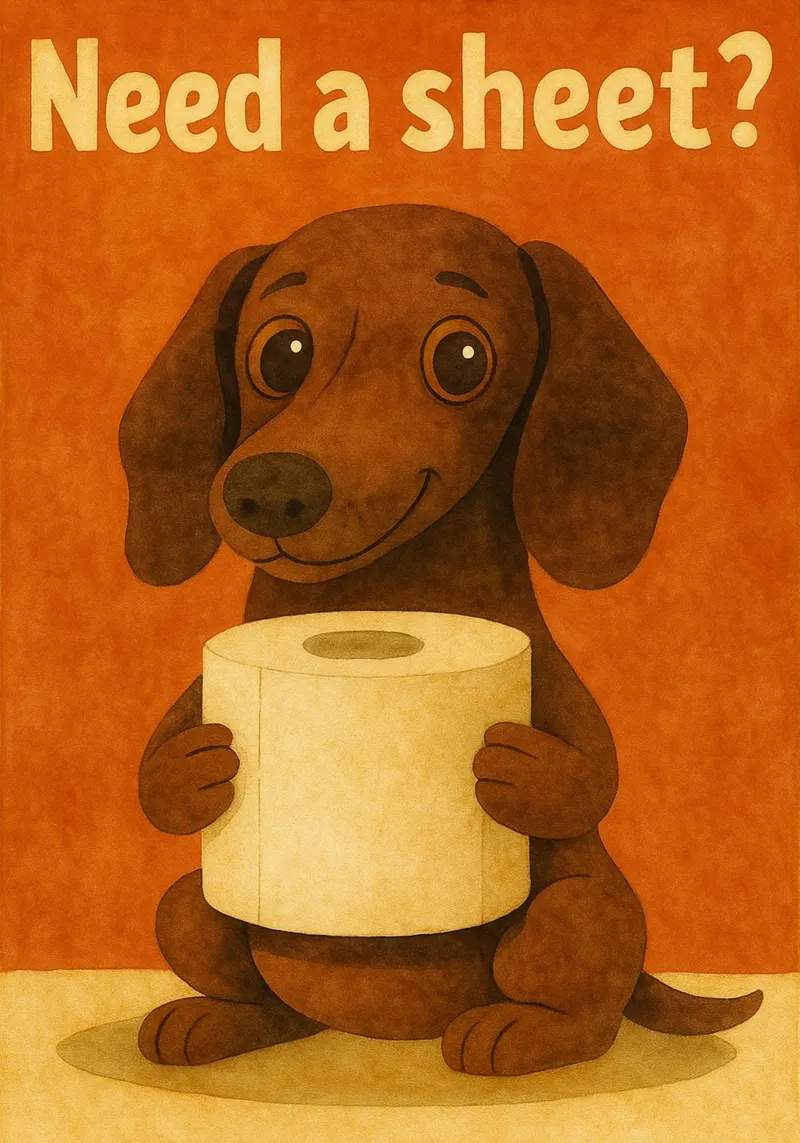 chien a besoin d'un drap dessin rétro art poster avec cadre en bois de genzaa
