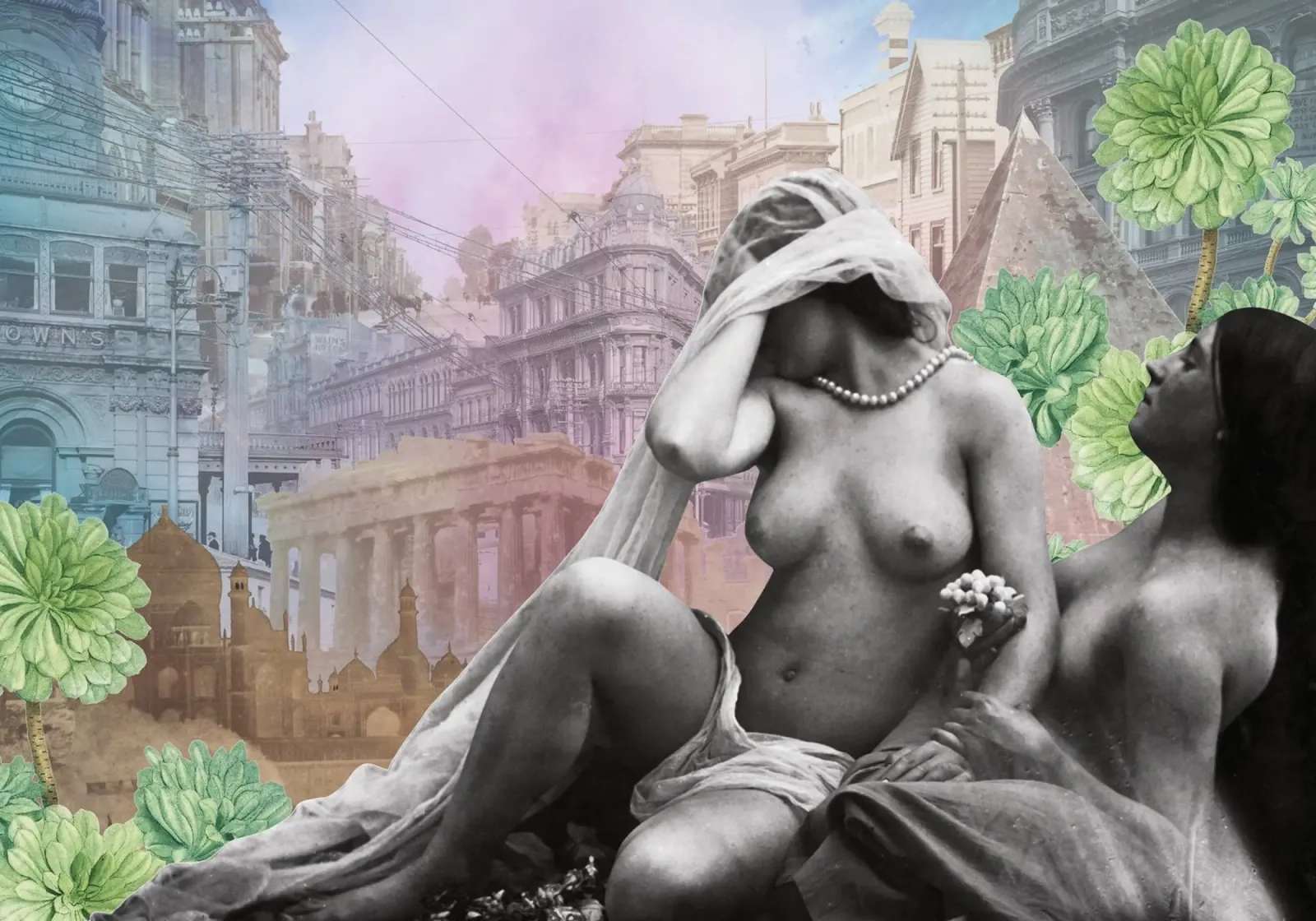 Vice & Virtue | Press Play Art Print Collage poster avec cadre en aluminium de Press Play Art Prints