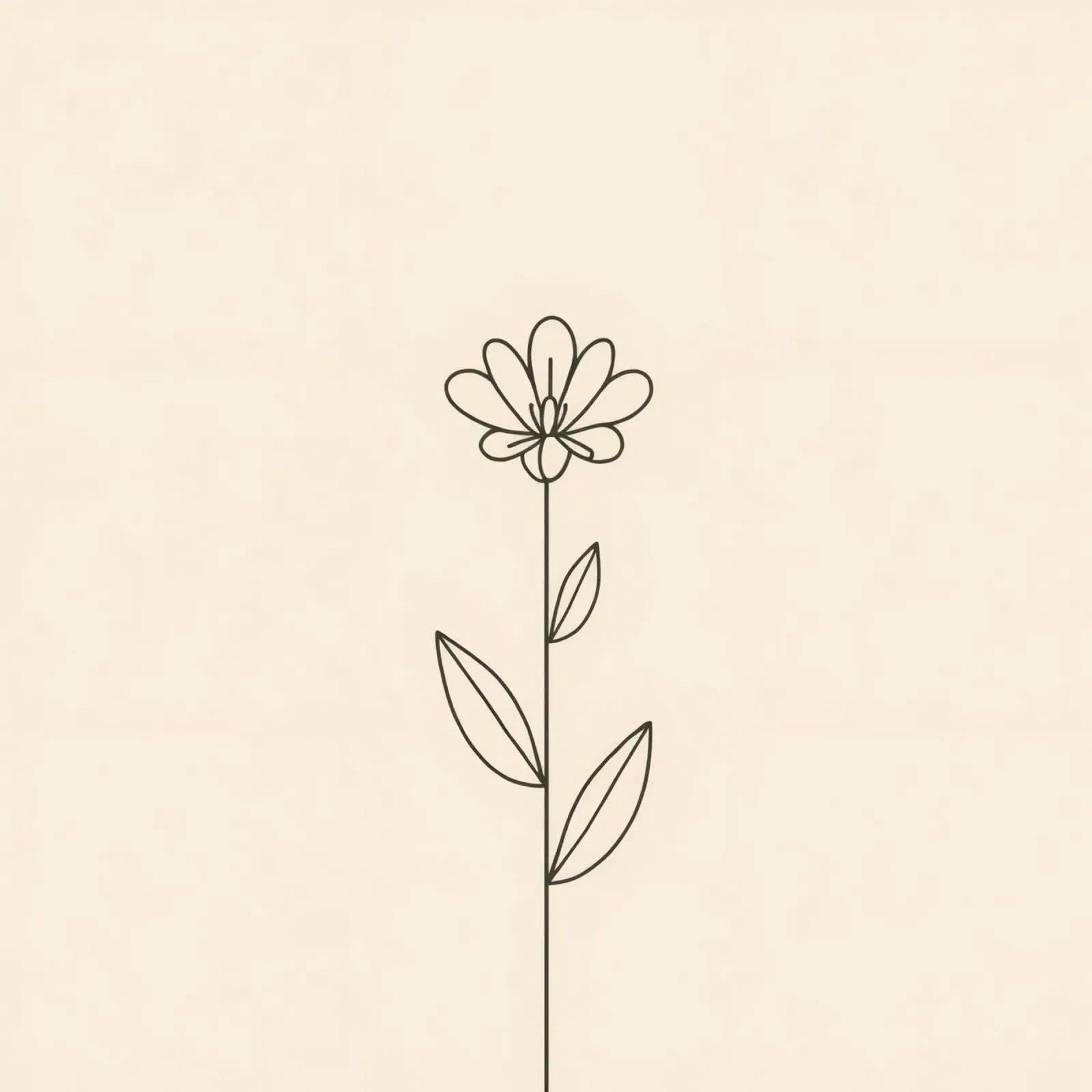 Semplice disegno a linee nere di un fiore con foglie su una luce pellicola backlit da DesignDoodle