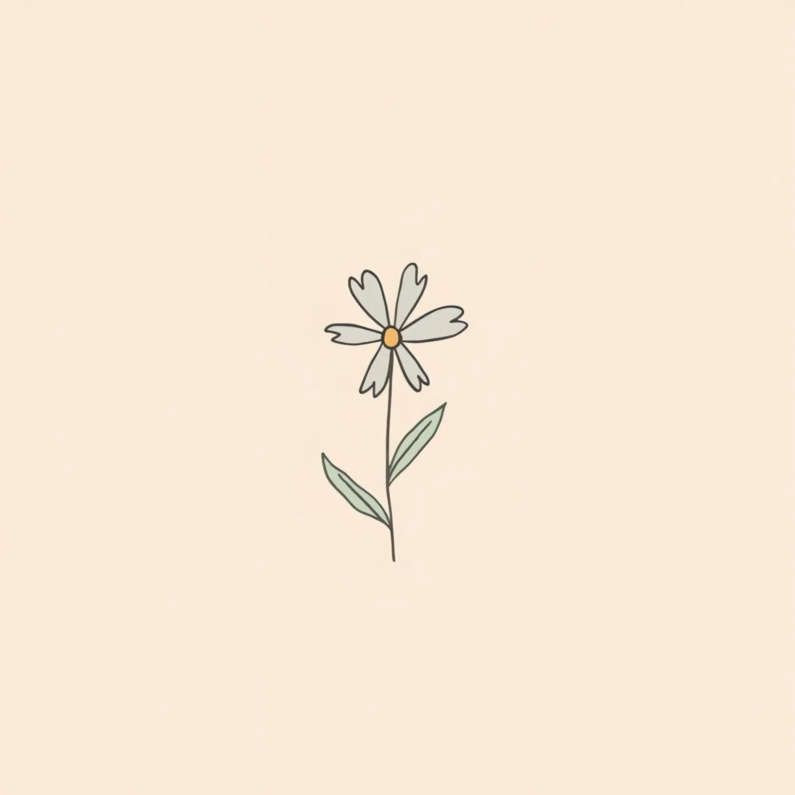 Illustrazione di un fiore delicato su uno sfondo pastello morbido alluminio dibond da DesignDoodle
