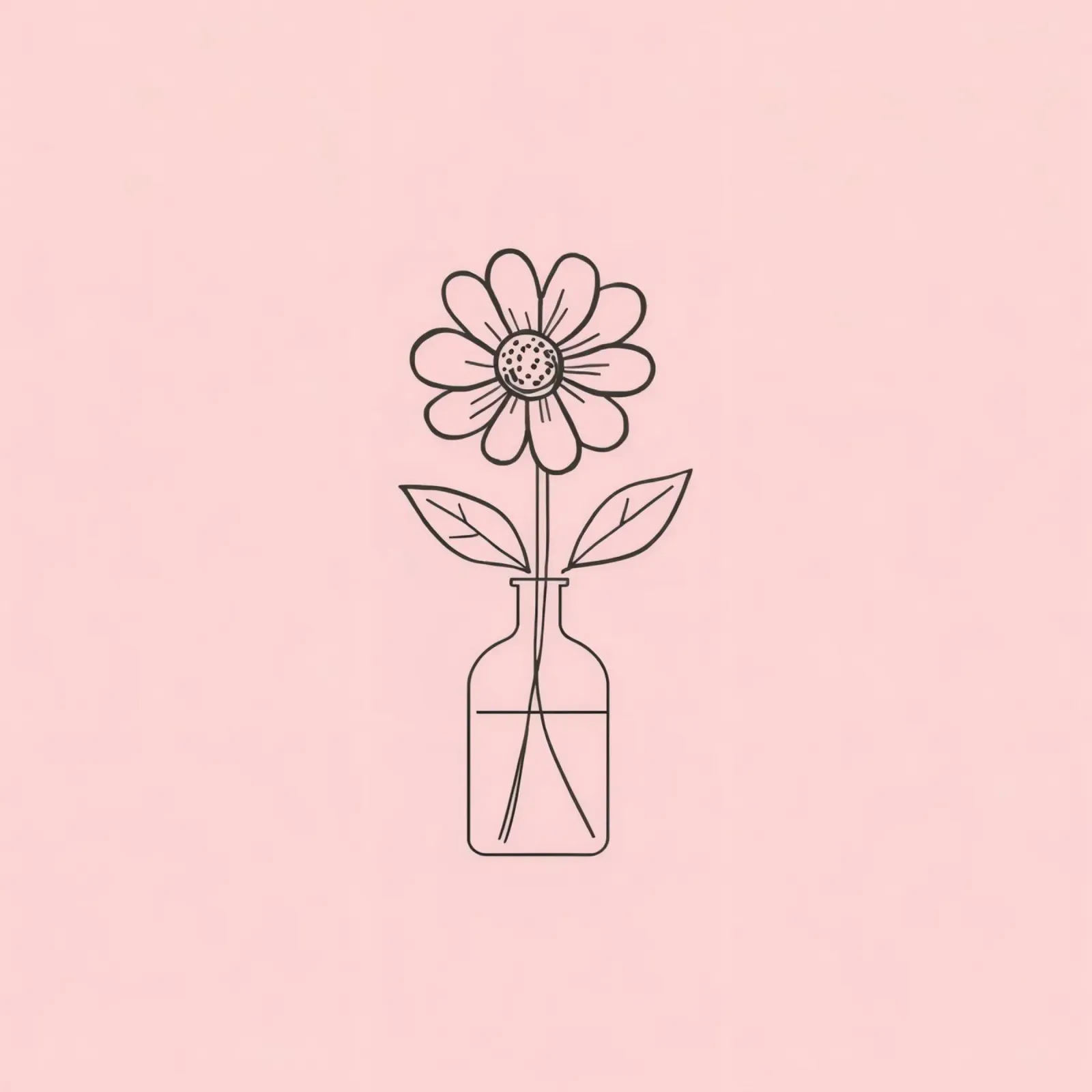 Fiore semplice in un vaso di vetro con un'arte rosa pastello pellicola backlit da DesignDoodle