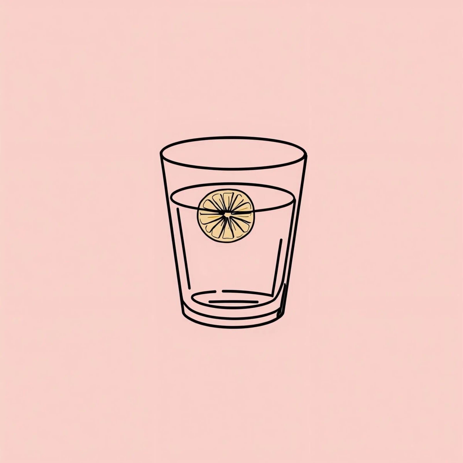Bevanda rinfrescante in un bicchiere trasparente con una fetta di limone poster da DesignDoodle