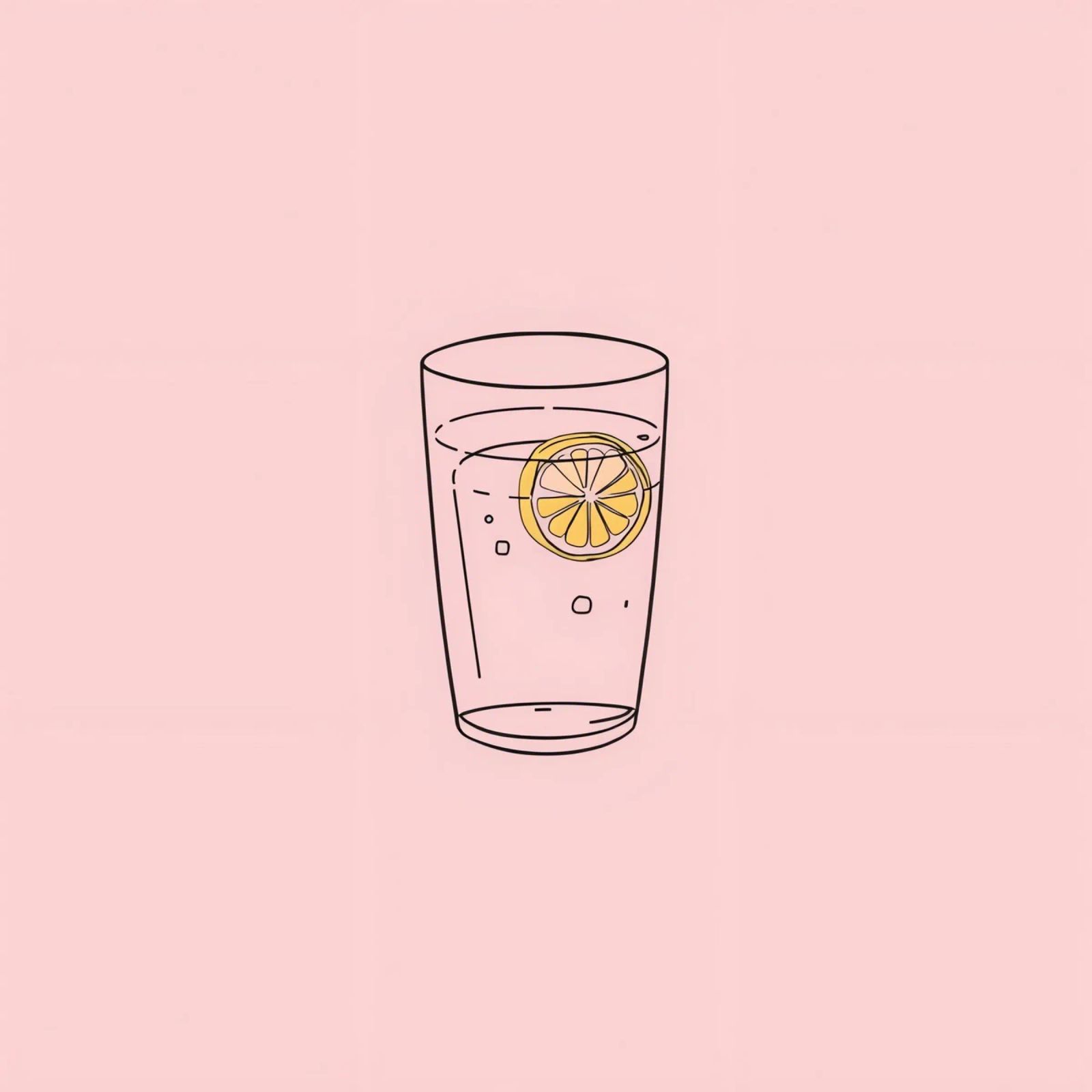 Bevanda rinfrescante servita in un bicchiere trasparente con fetta di limone poster da DesignDoodle