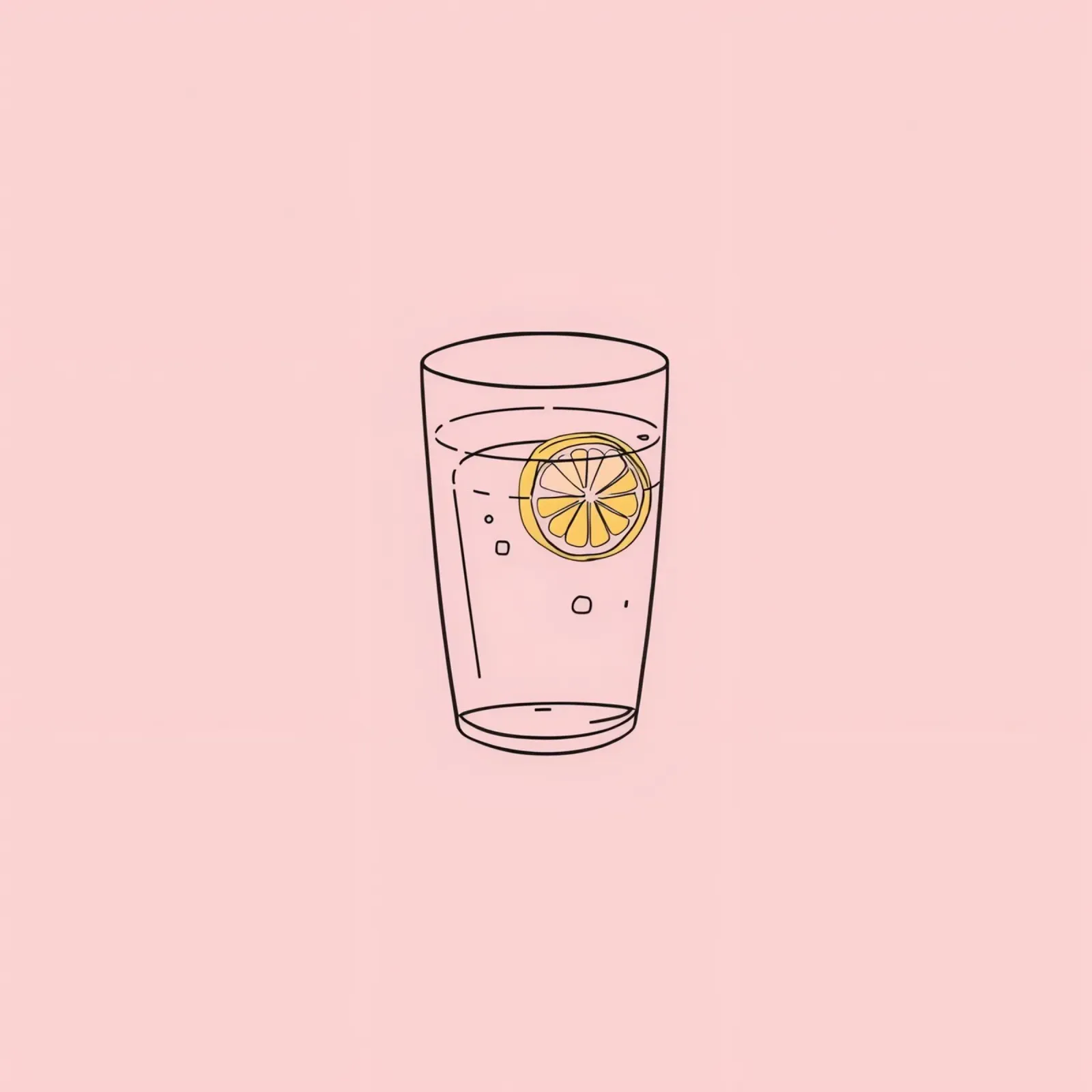 Verfrissend drankje geserveerd in een helder glas met schijfje citroen acryl van DesignDoodle