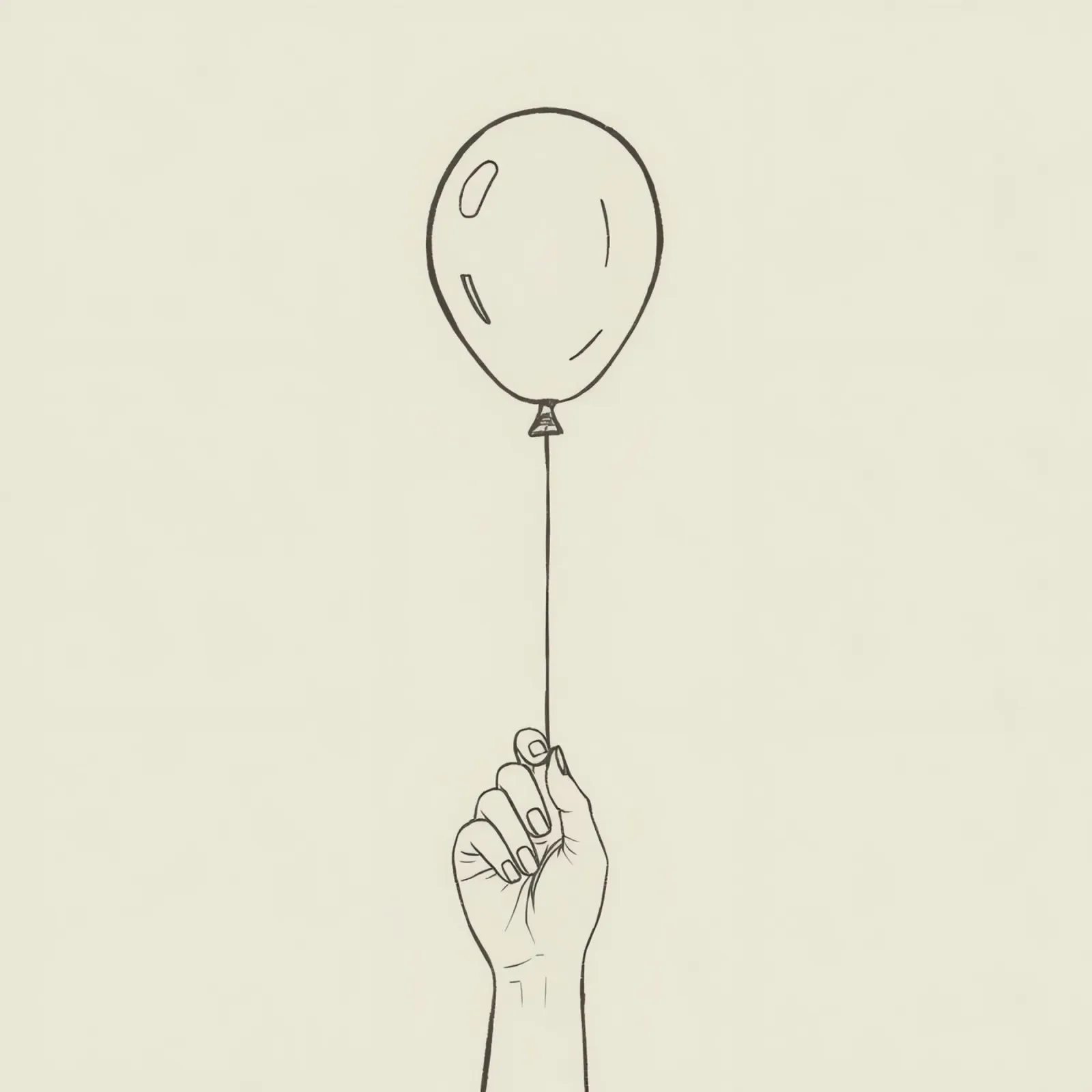 Mano che regge un palloncino in stile artistico minimalista pellicola backlit da DesignDoodle
