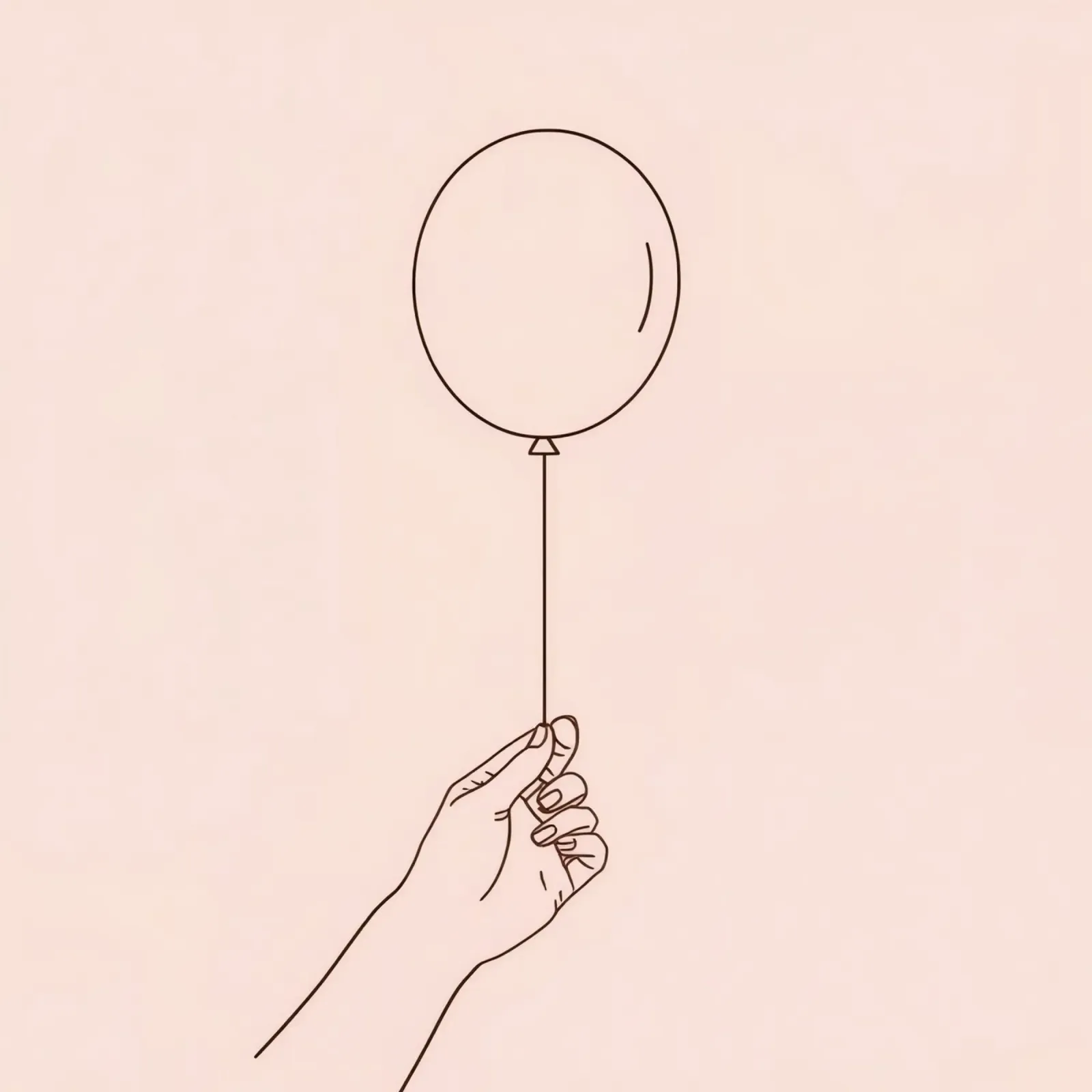 Mano che tiene un palloncino singolo rosa pastello simboleggia la gioia pellicola backlit da DesignDoodle