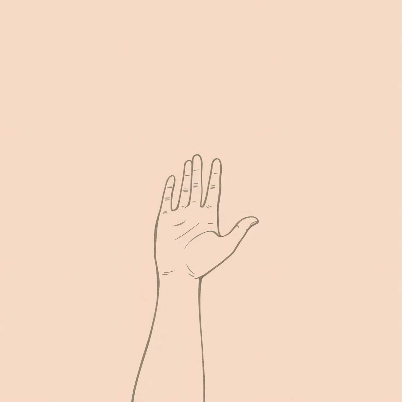 Hand raised with pastel background symbolizing communication canvas by DesignDoodle