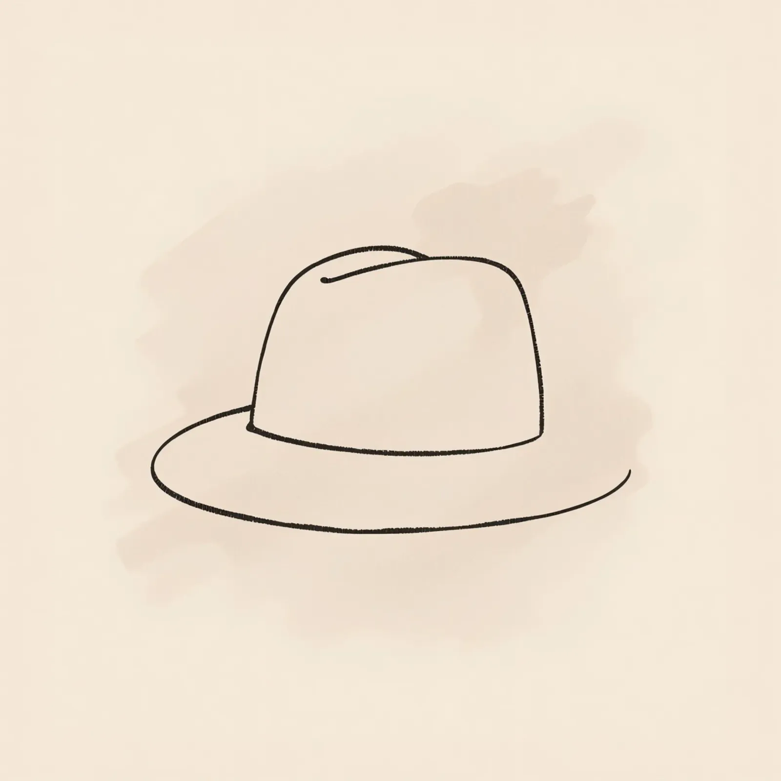 Semplice stile disegnato a mano di un cappello classico su un'arte morbida e pastello pellicola backlit da DesignDoodle