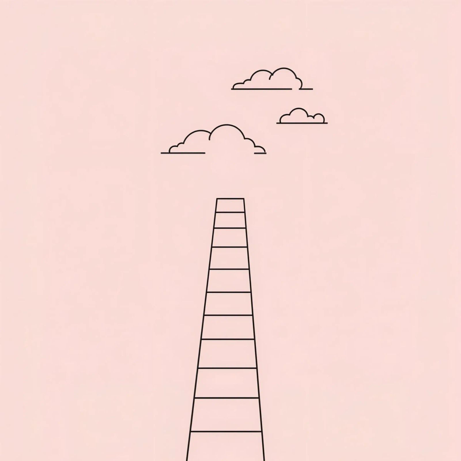 Una scala che si protende verso le nuvole con un'arte minimalista poster da DesignDoodle