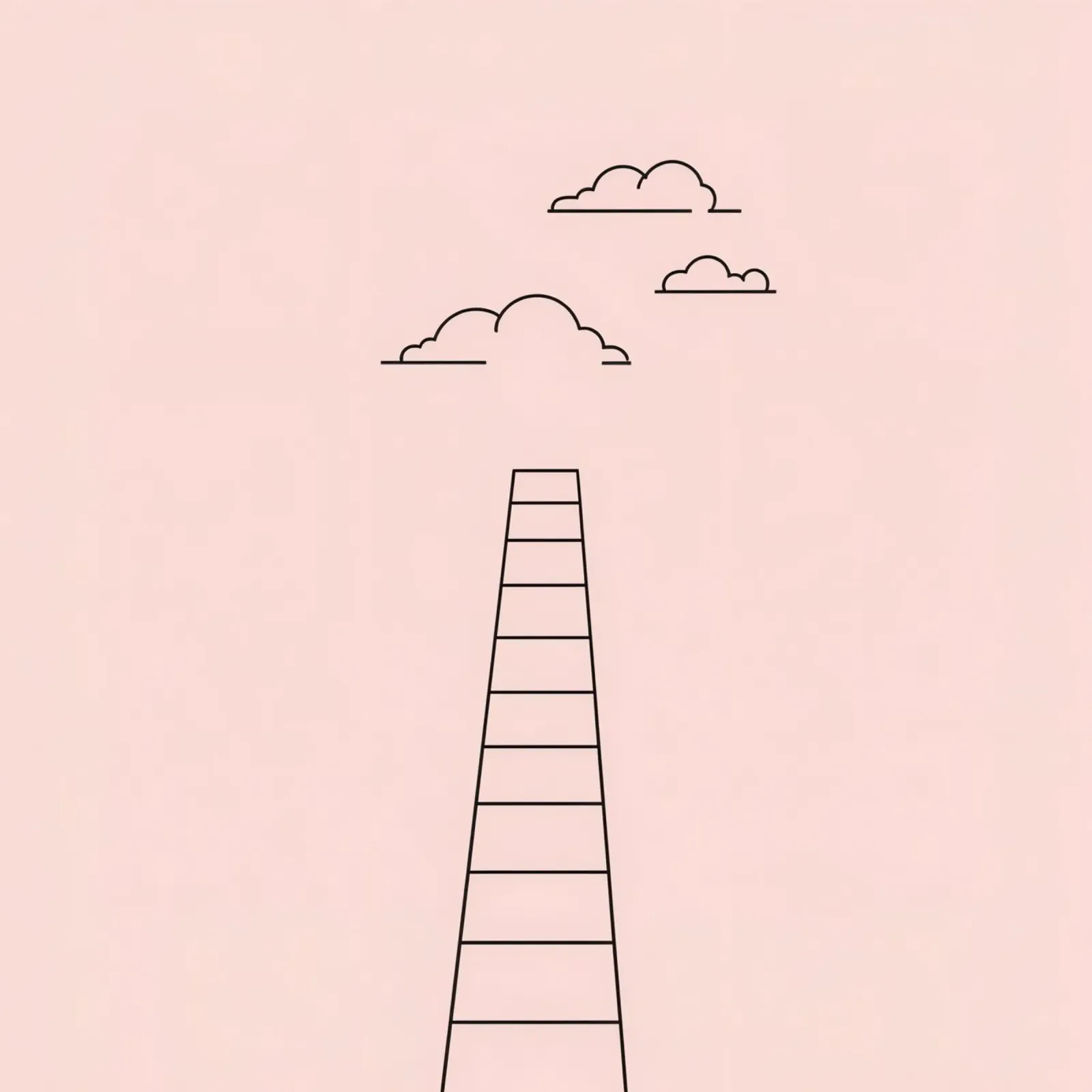 Una scala che si protende verso le nuvole con un'arte minimalista poster da DesignDoodle