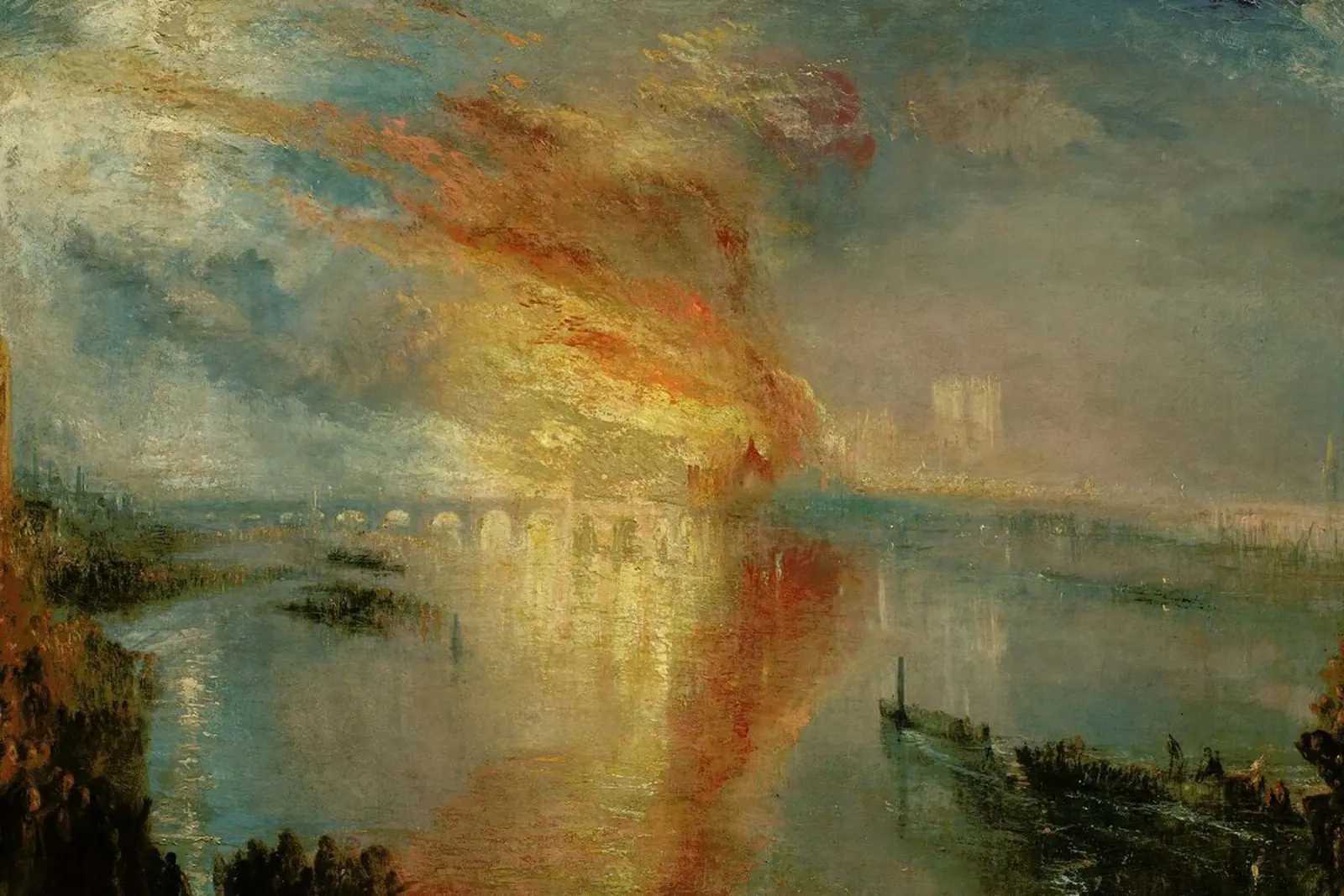 Turner - The Burning Of The Houses Of Lords And Commons pellicola backlit da Vintage by JUNIQE