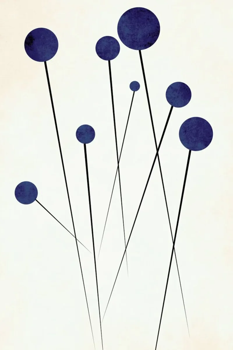 Blue Flowers In The Wilderness 2 poster con telaio in plastica da Kubistika