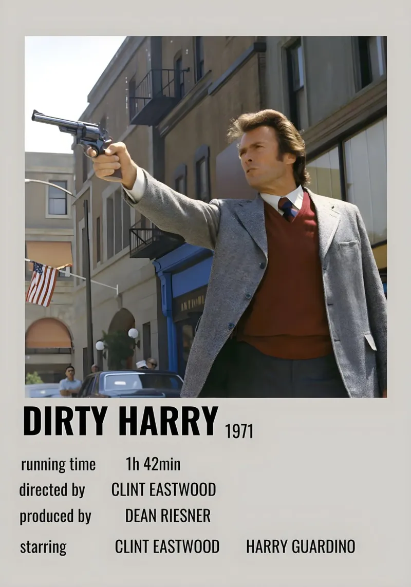 DIRTY HARRY 1971 lámina retroiluminada de MVFminimalist