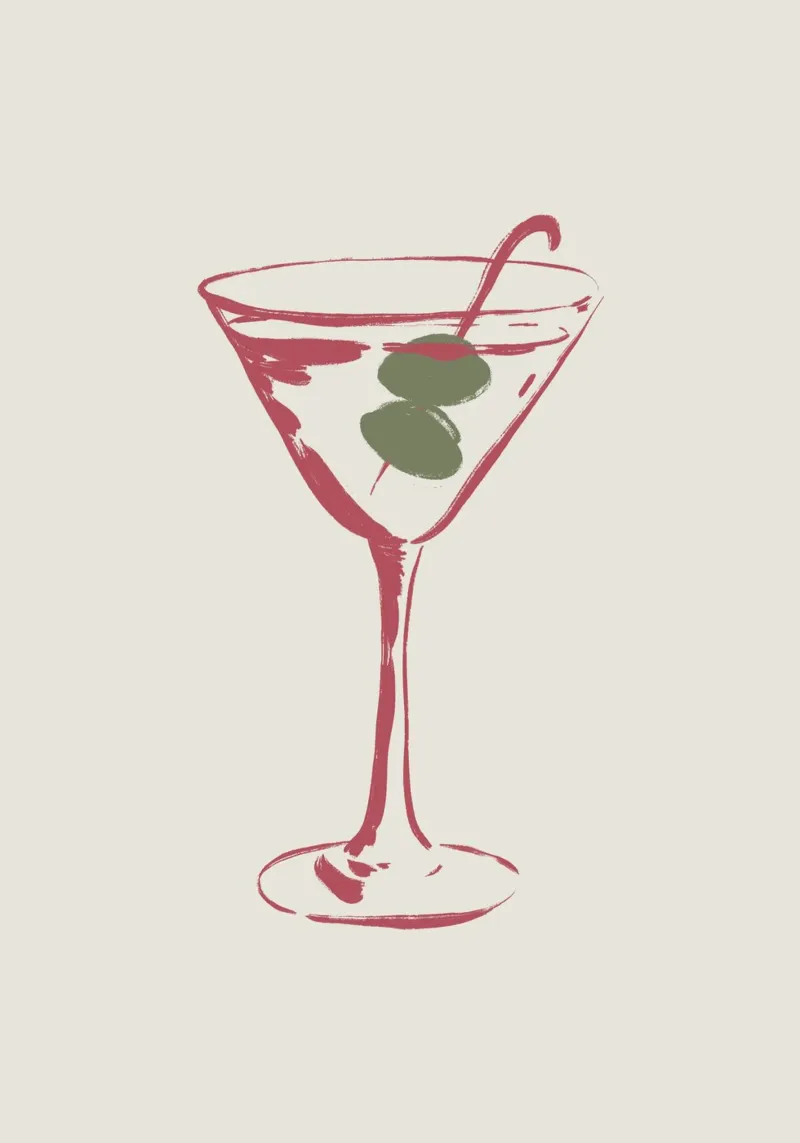 Verre de martini rose poster with plastic frame by Sixmai
