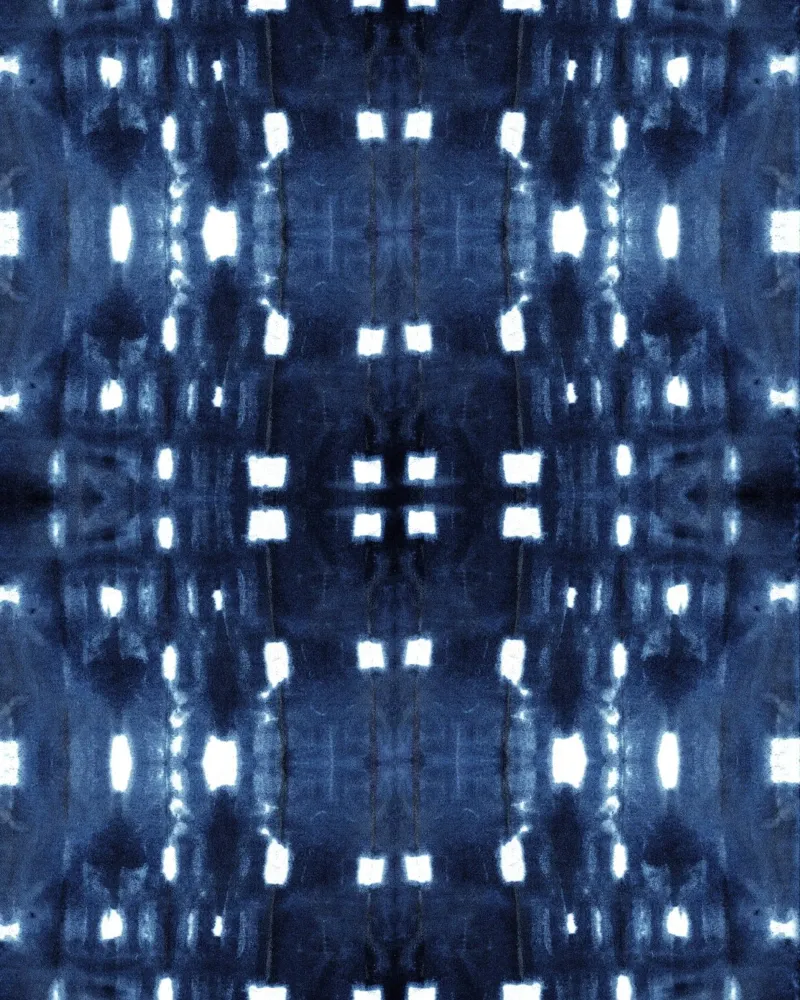 Shibori Città Indaco tela con Cornice a cassetta da Nina May Design Studio
