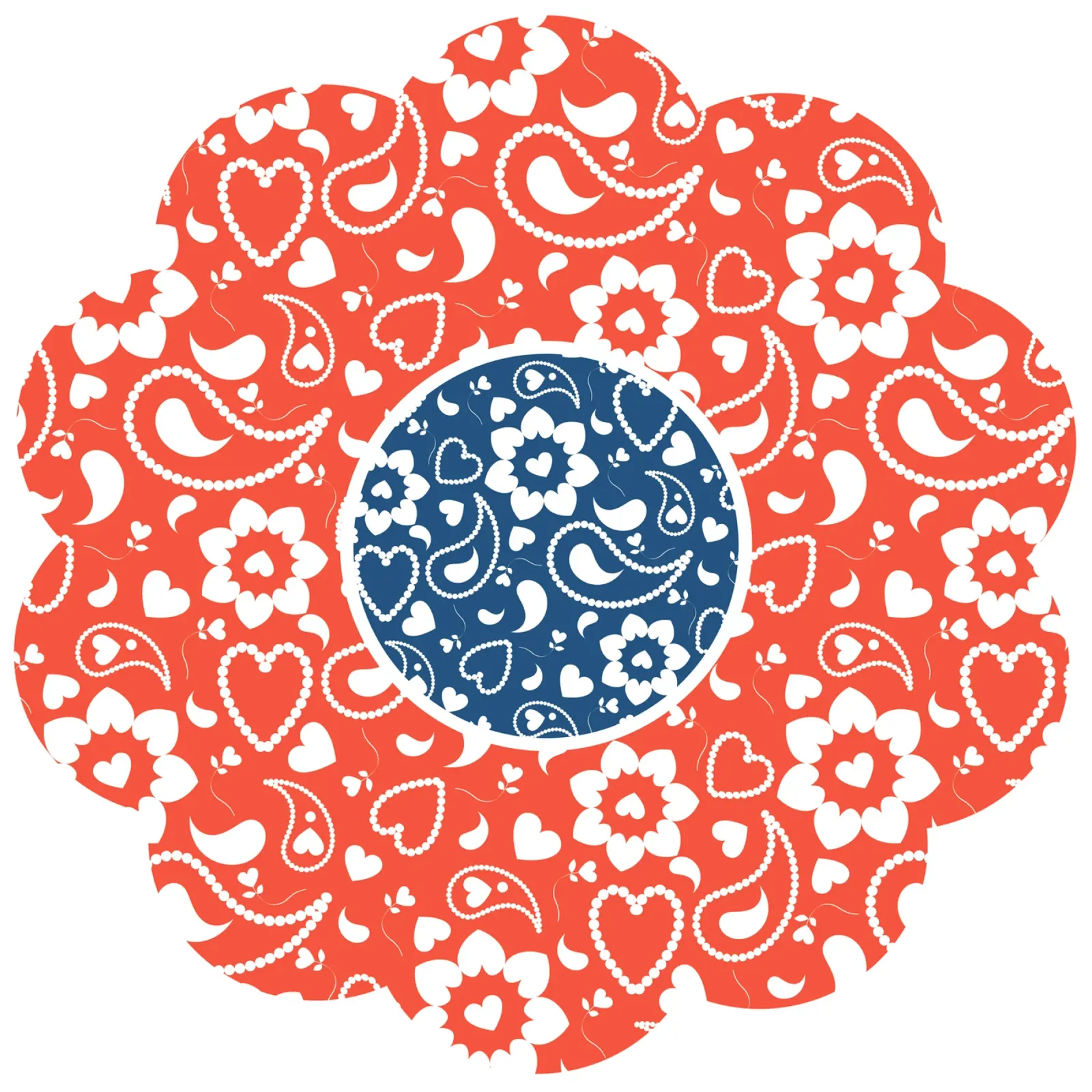 Paisley Madeliefje canvas met Baklijst van Nina May Design Studio