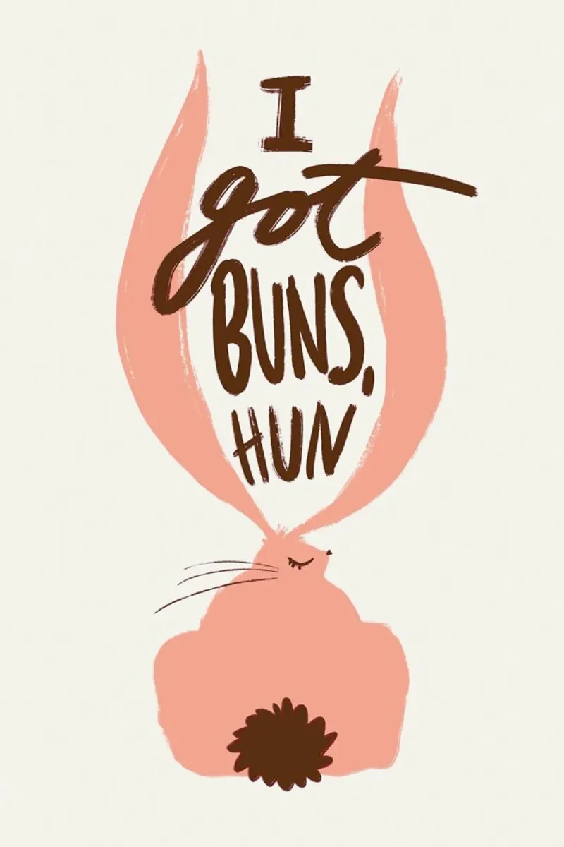 Got Buns?! poster con telaio in alluminio da Pure
