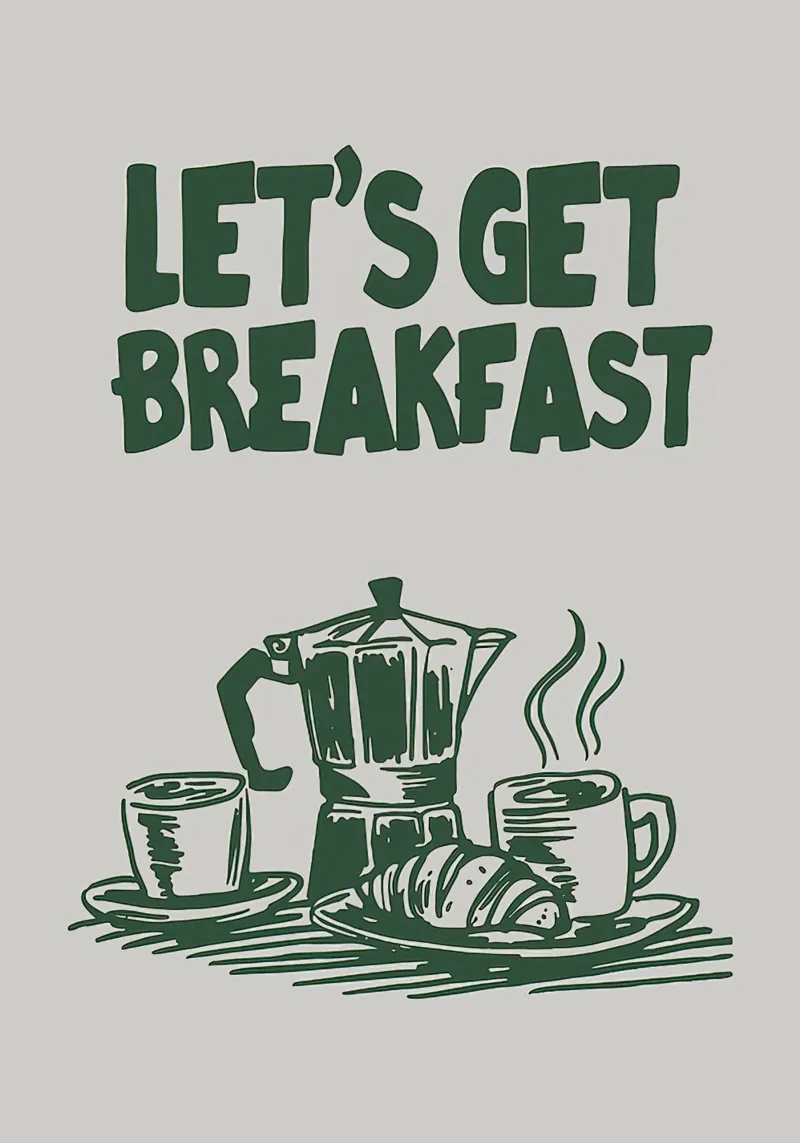 Let's Get Breakfast alu-dibond by Mildred Store