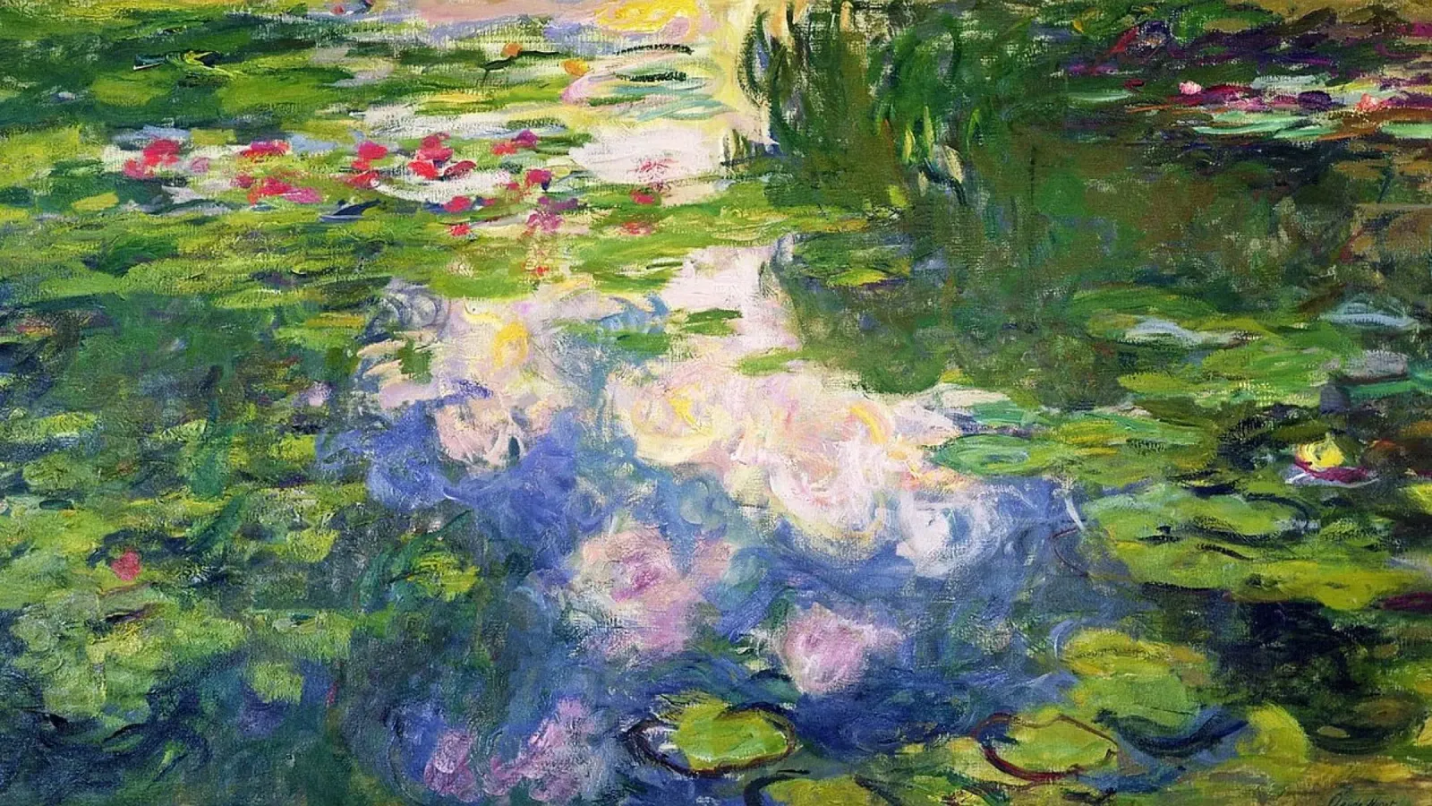 Lo stagno di ninfee di Claude Monet pellicola backlit da Monet Art Prints