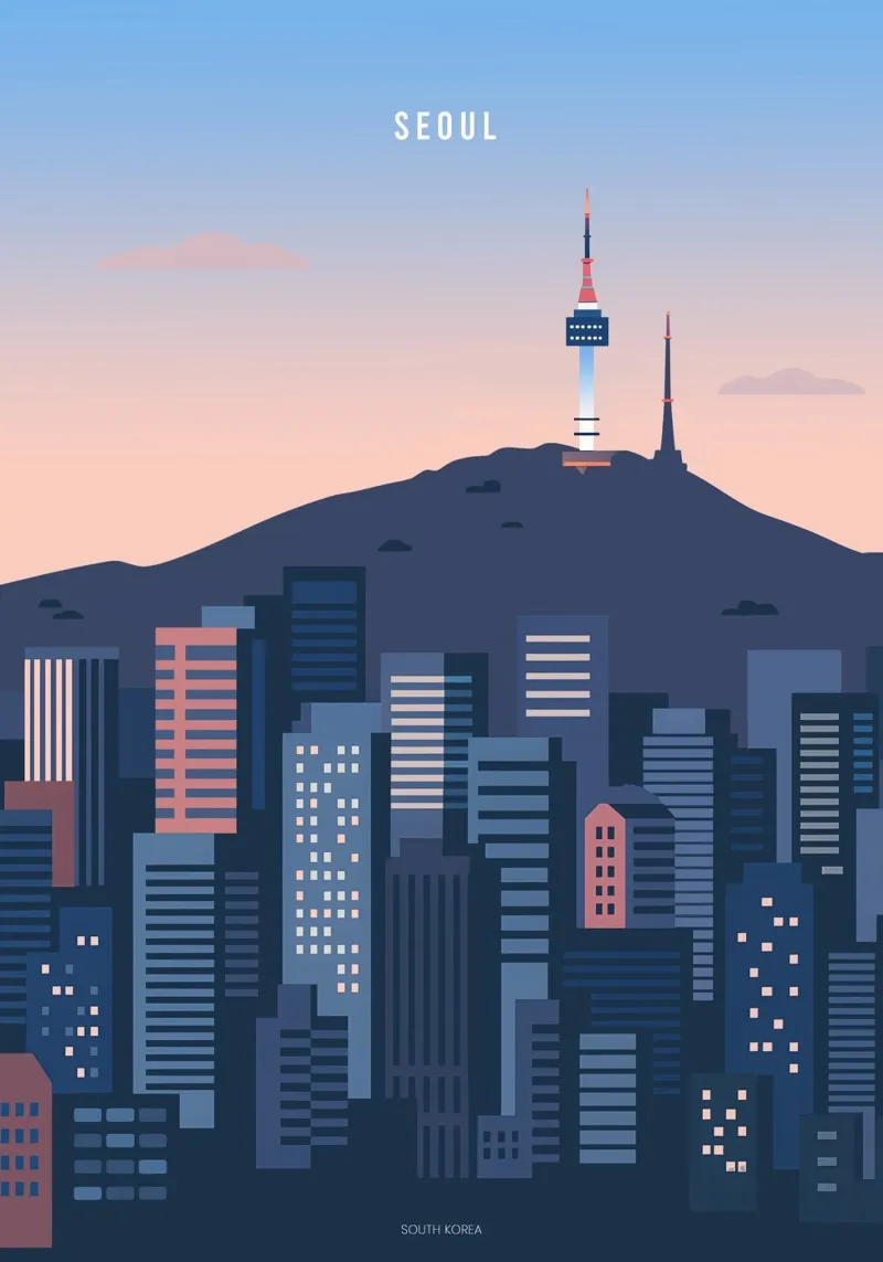 Seoul, South Korea poster by Attaboy Dsgn