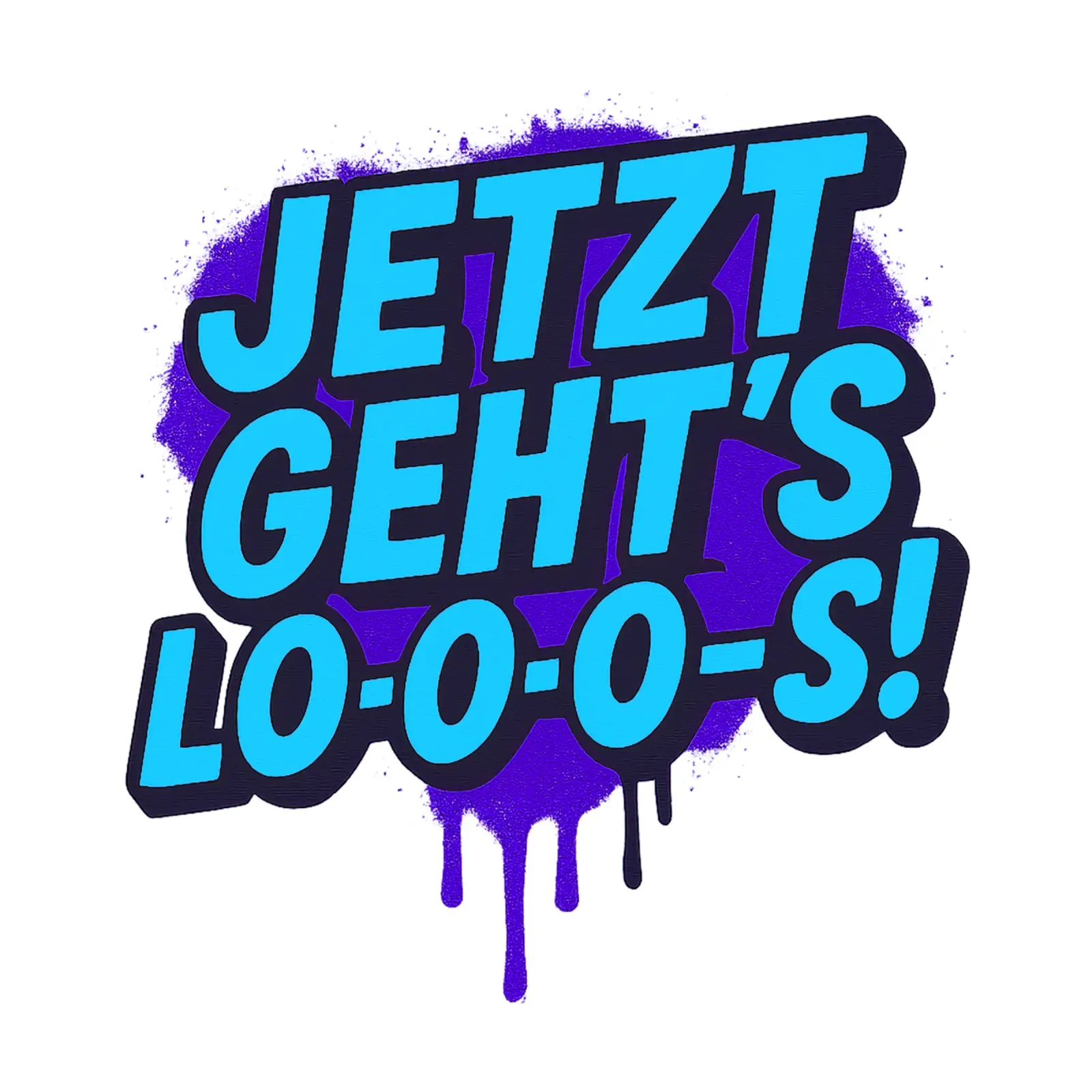 JETZT GEHT´S LO-O-O-S! poster con telaio in alluminio da Vintage Van Gogh