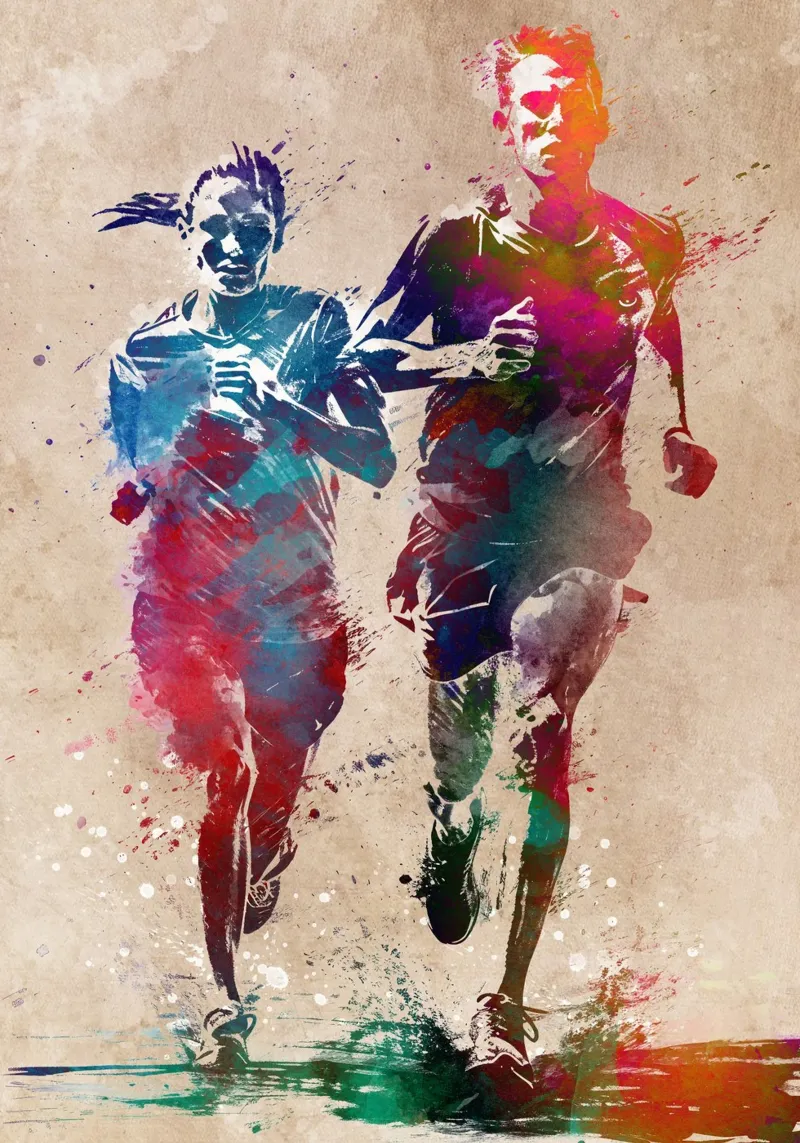 Arte sportiva dei corridori poster da SPORT