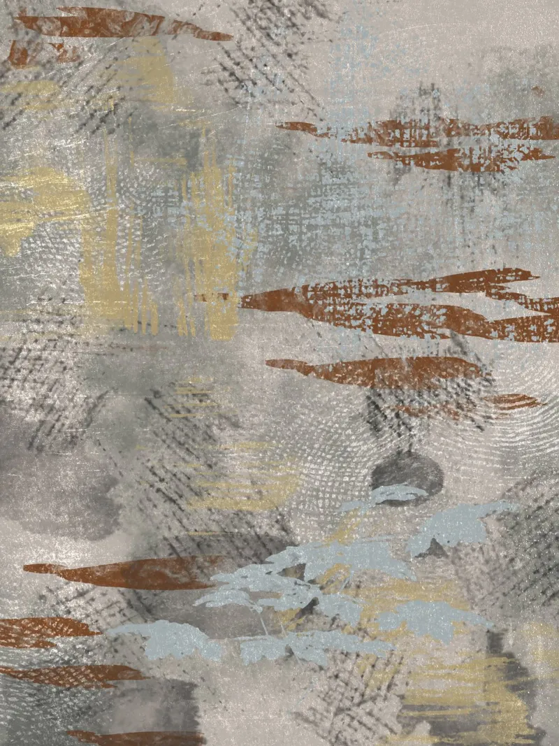 Modern abstract digital painting with textures and shapes canvas van Imaginative