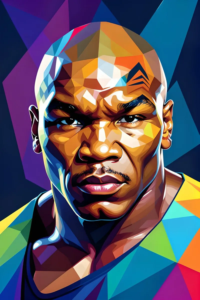 Mike Tyson pop art al neon pellicola backlit da BONANZA