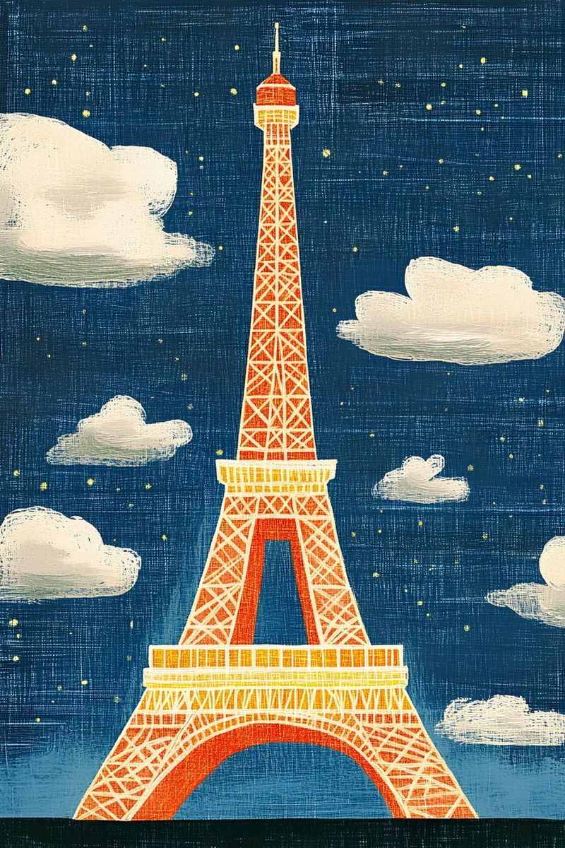 Torre Eiffel di notte pellicola backlit da Curious Canvas