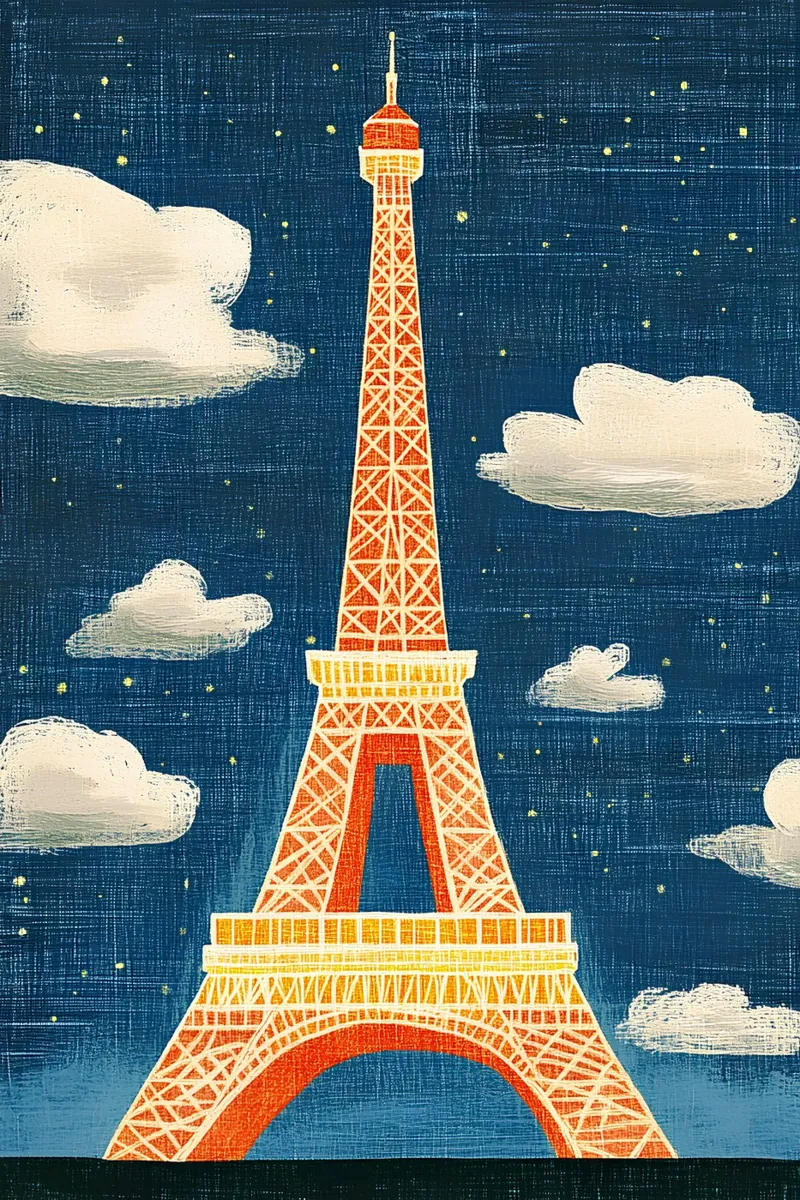 Torre Eiffel di notte alluminio dibond da Curious Canvas