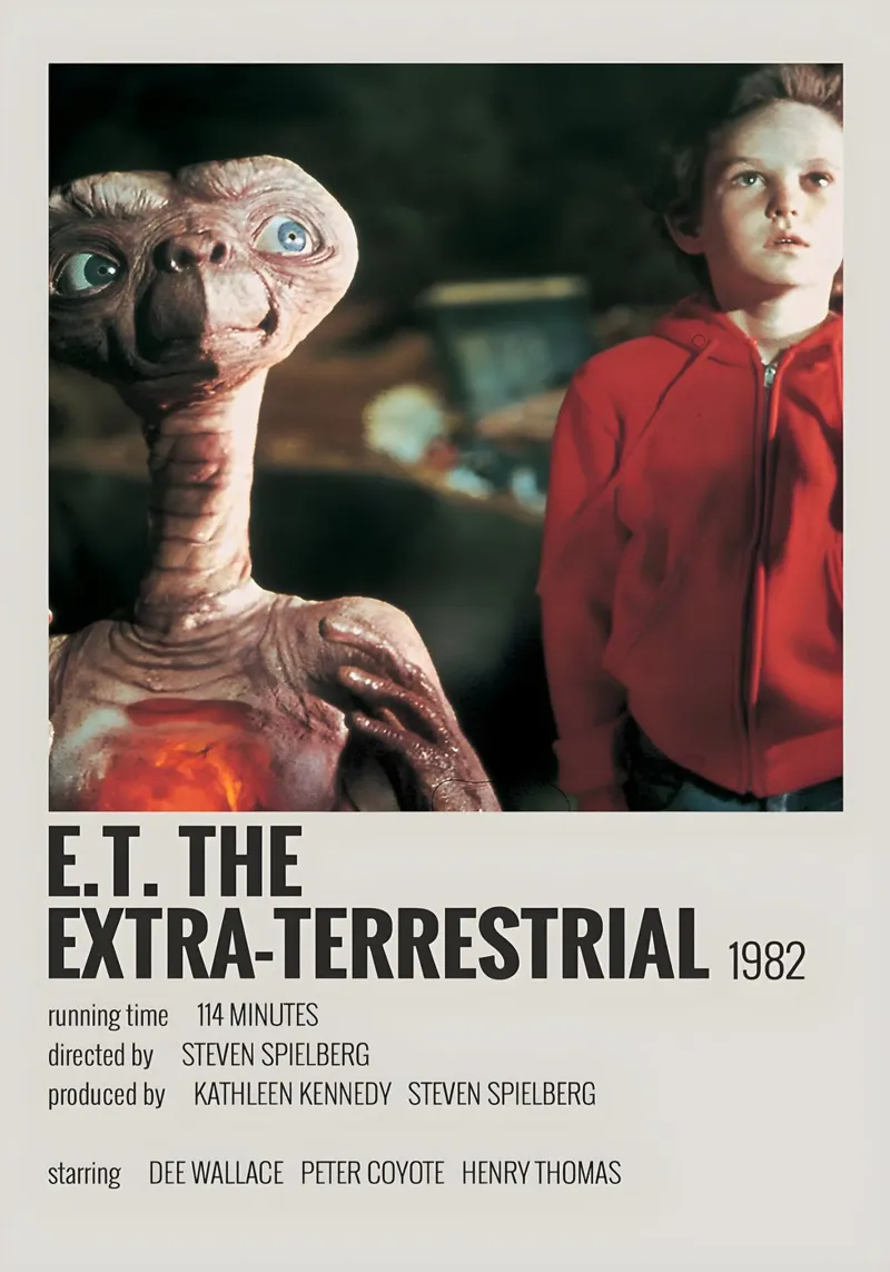 E.T. THE EXTRA-TERRESTRIAL 1982 pellicola backlit da MVFminimalist