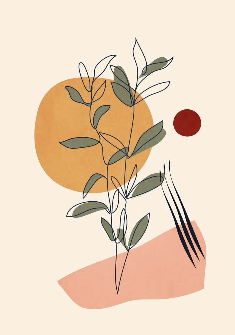Minimal Line Young Leaves forex plate by Flow Line