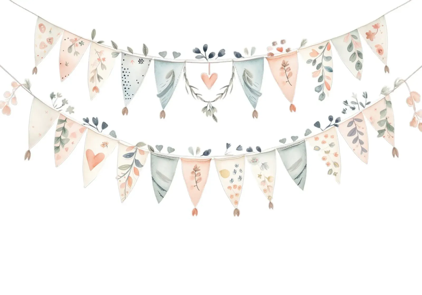 Boho Bunting Garland Acquerello - Decorazioni per l'asilo nido, celebrazione poster con telaio in legno da ClubArt