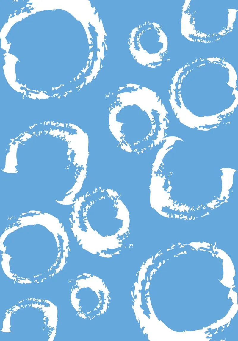 Abstract Blue Circles Print - Modern Minimalist, Coastal Vib hahnemühle by ClubArt
