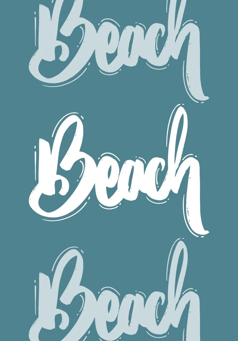 Kalligrafieprint "Strand" - Kustdecor, Summer Vibes-kunst canvas met Baklijst van ClubArt