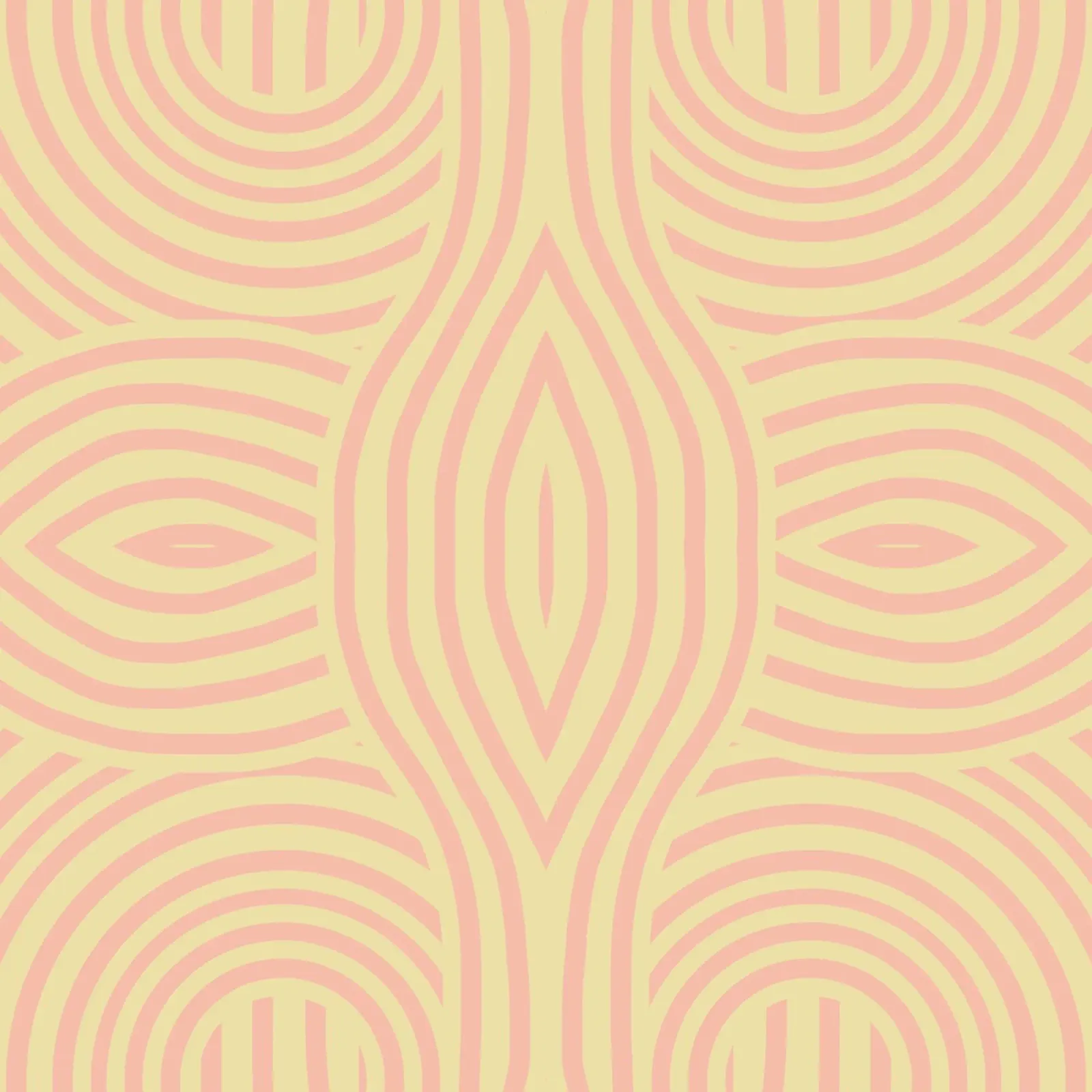 Symmetrical yellow and pink abstract stripe canvas by Little Dean
