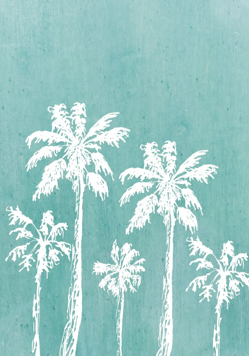 Distressed Palm Trees Print - Küstendekoration, Summer Vibes Ar Hahnemühle von ClubArt