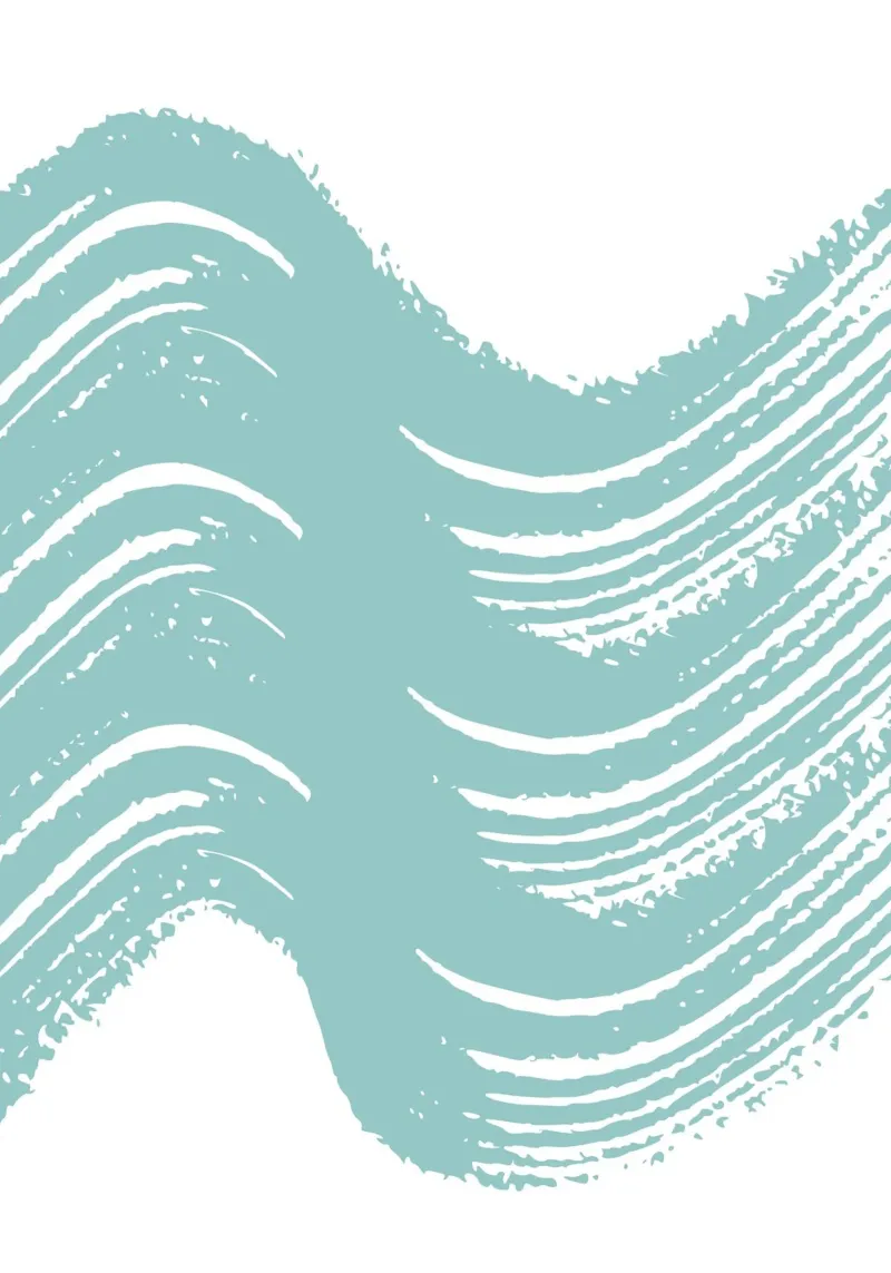 Abstracte oceaangolven print - Kustdecor, moderne groenblauwe kunst canvas met Baklijst van ClubArt