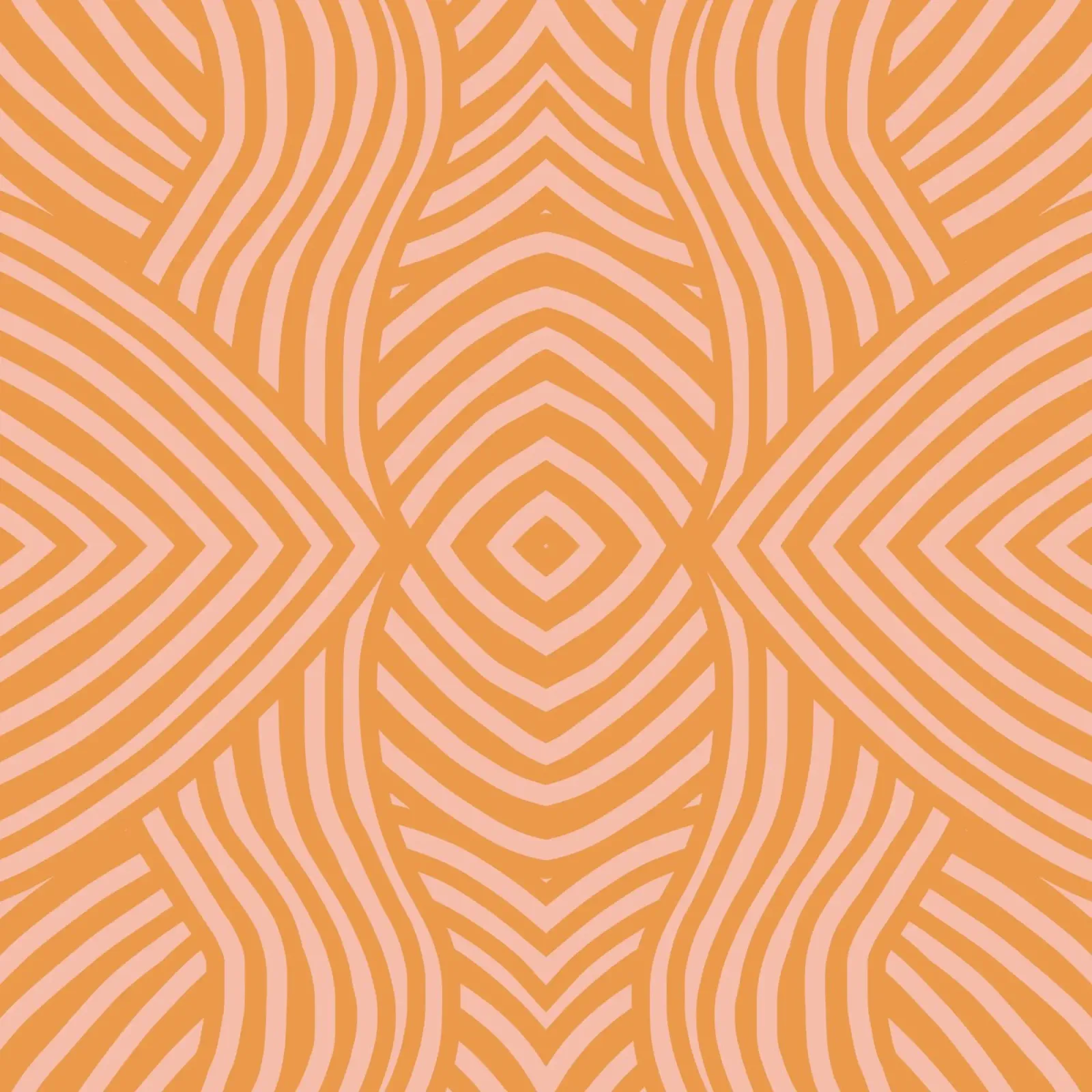 Symmetrical burnt umber pattern canvas by Little Dean