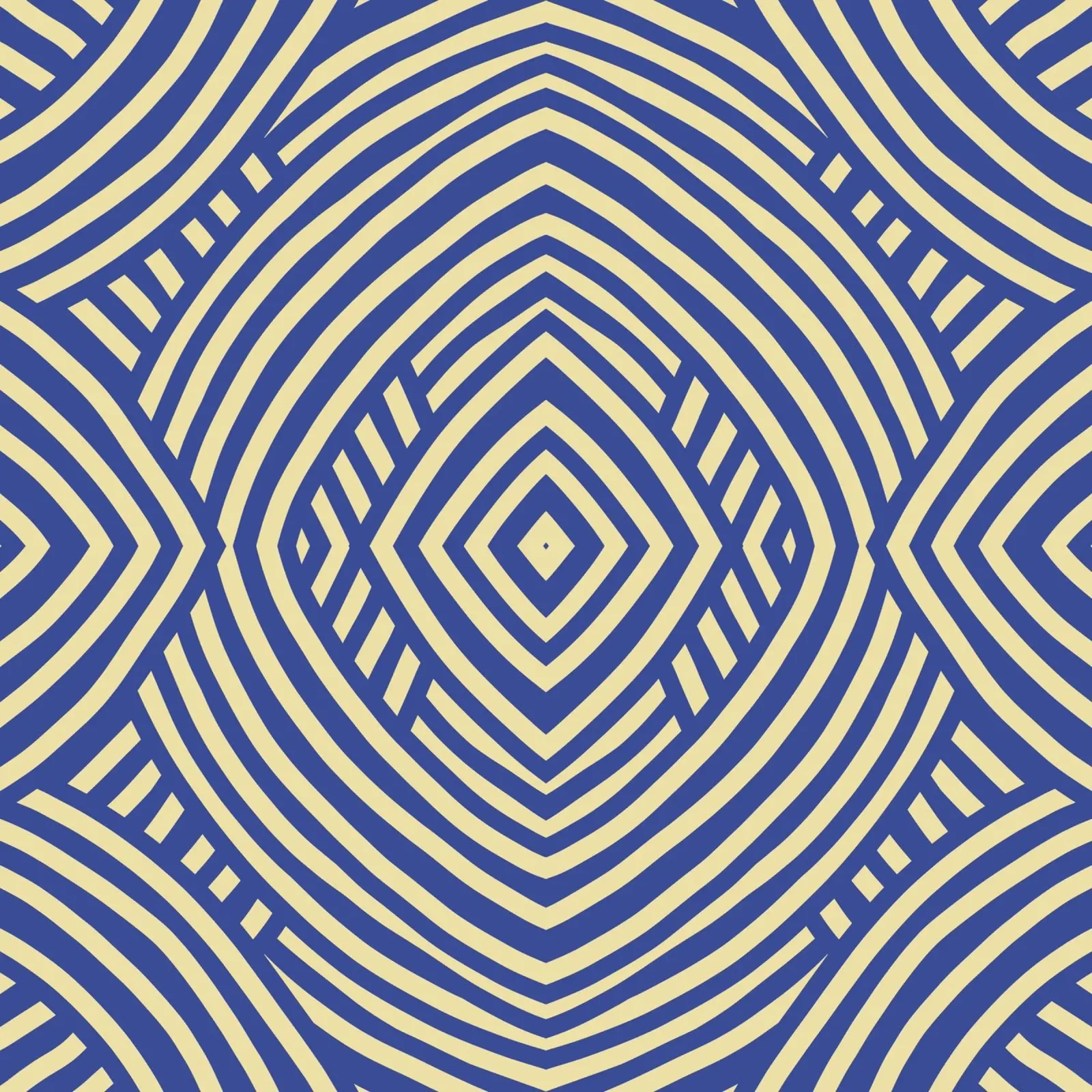 Motif symétrique bleu et jaune hahnemühle de Little Dean