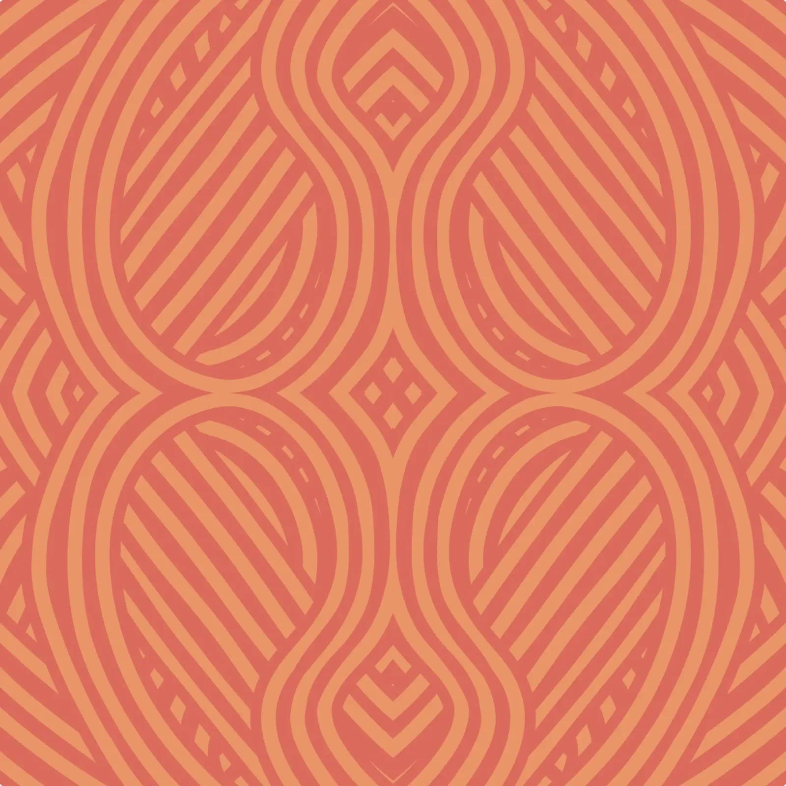 Symmetrical fire red stripe pattern canvas by Little Dean