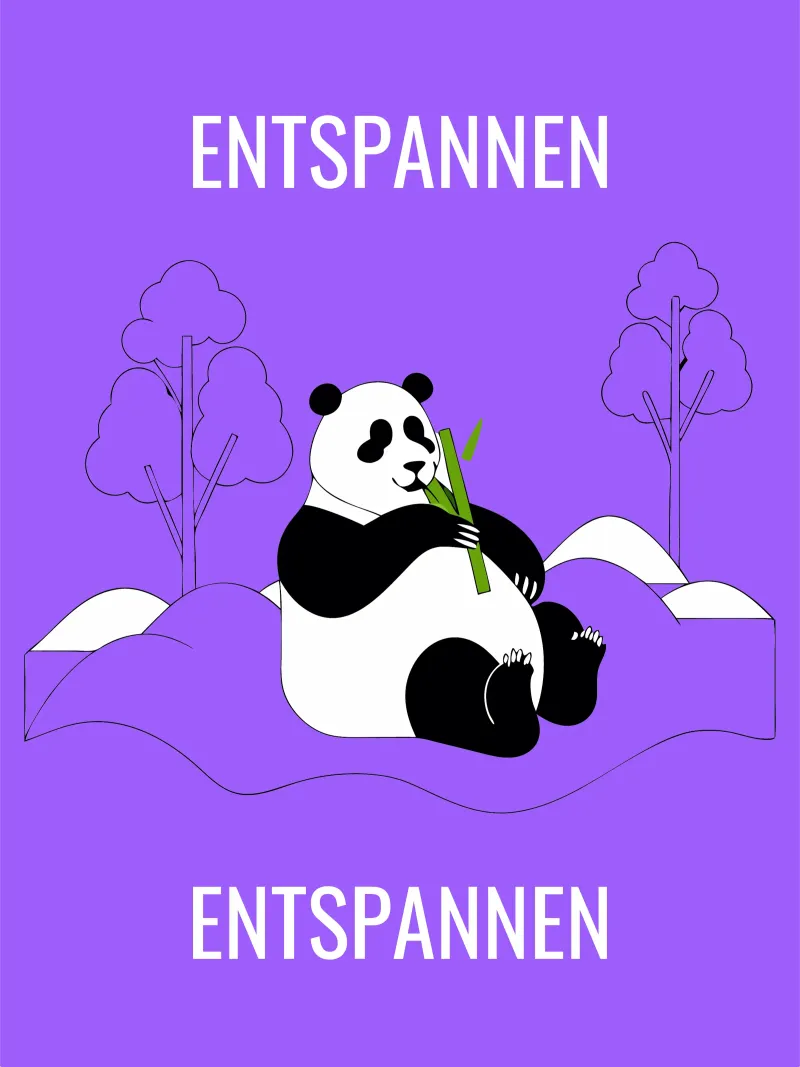 Panda rilassante poster con telaio in alluminio da OUR SHOP