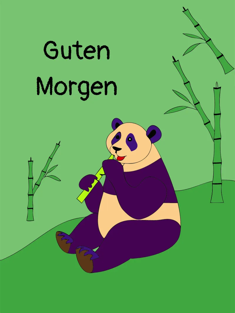 Panda isst Bambus Leinwand mit Schattenfugenrahmen von OUR SHOP