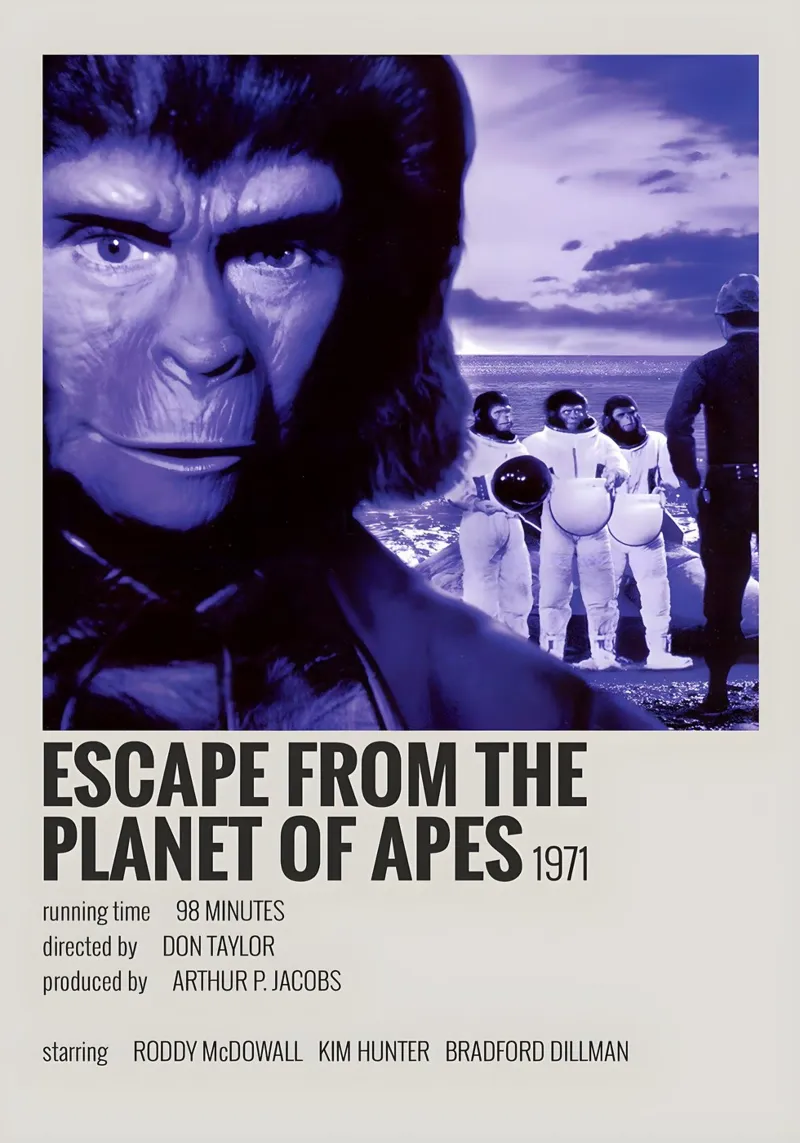 ESCAPE FROM THE PLANET OF APES 1971 pellicola backlit da MVFminimalist