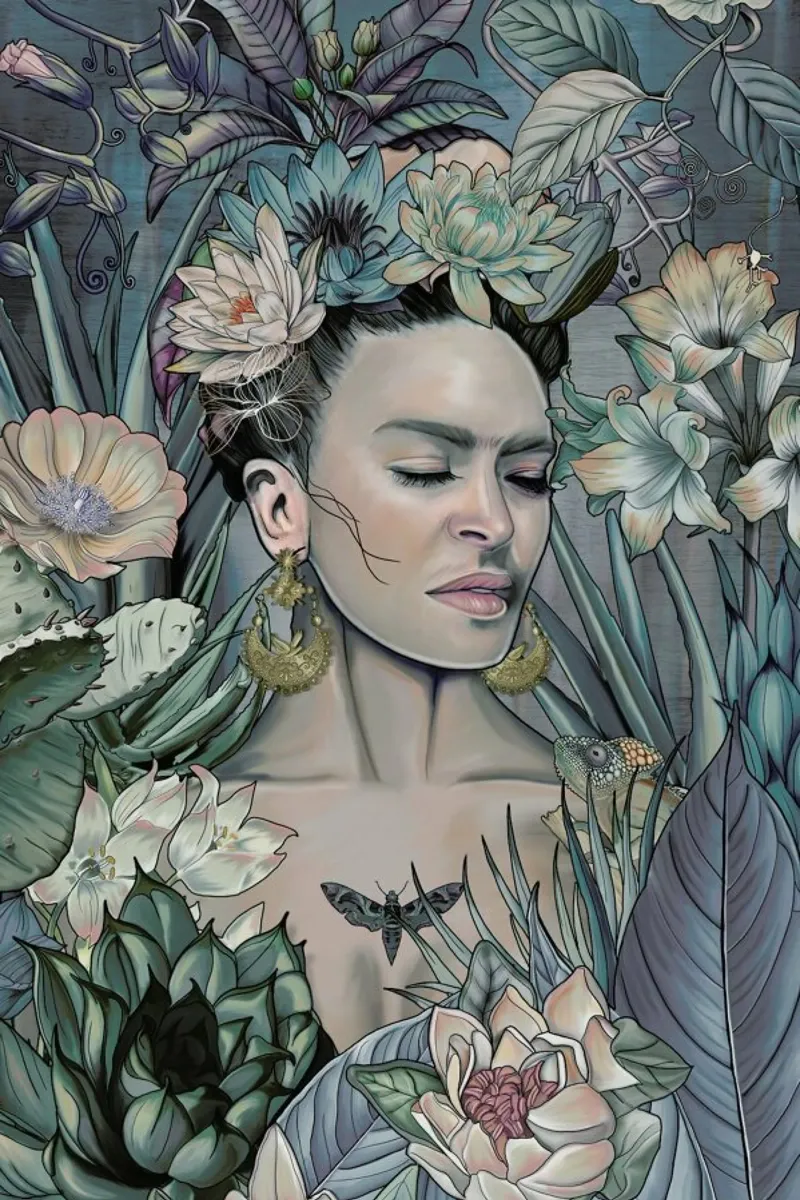 Sueno De Medianoche Frida Kahlo poster con telaio in alluminio da Nettsch