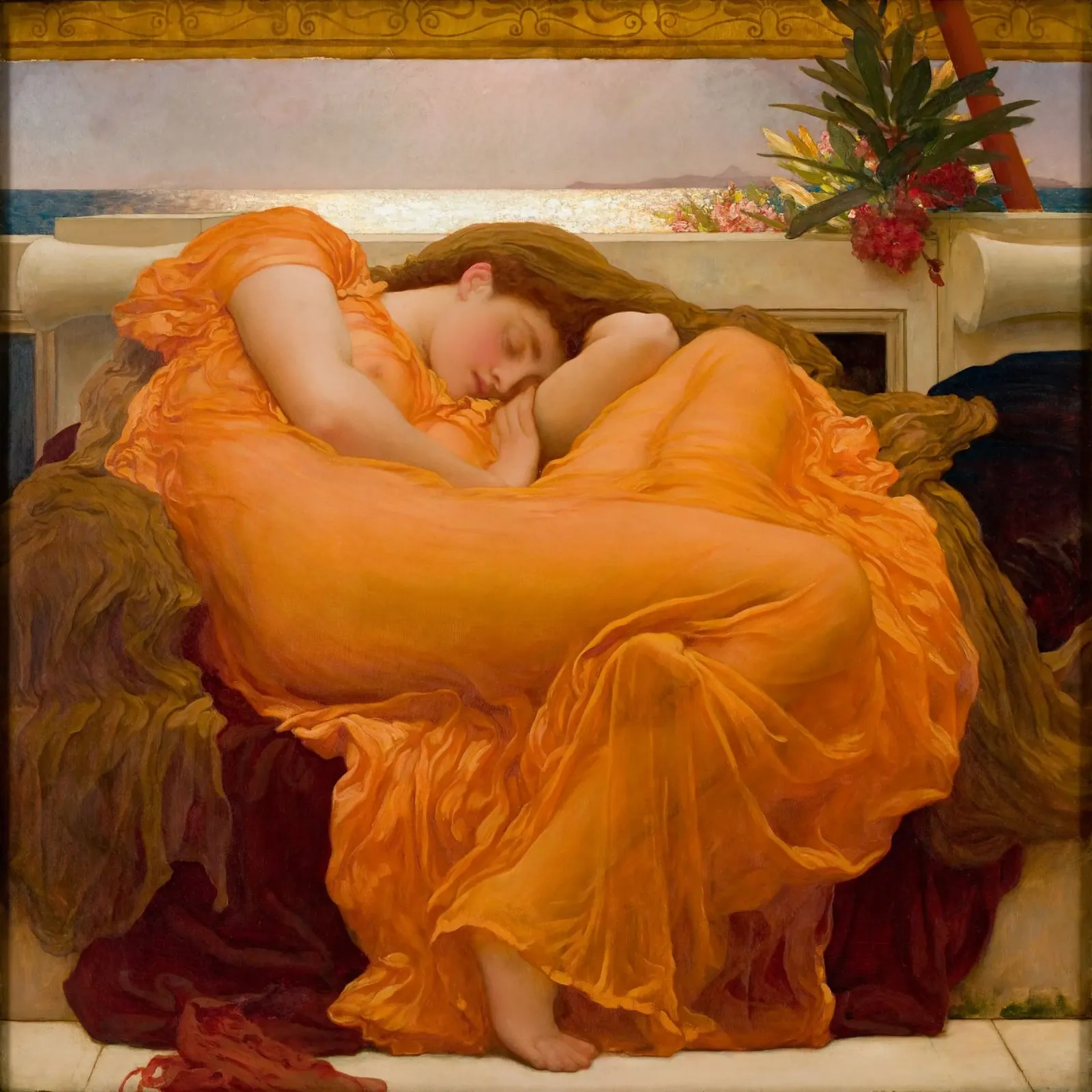 Giugno fiammeggiante di Frederic Lord Leighton pellicola backlit da Art History