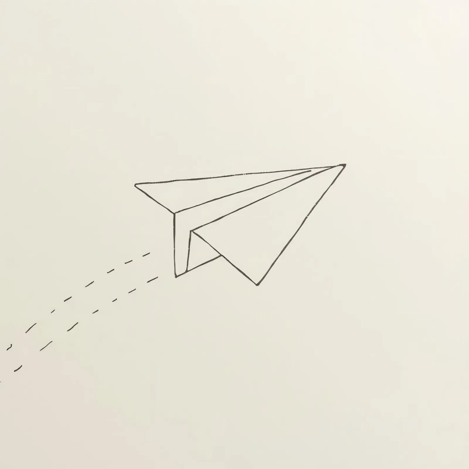 Paper airplane soaring through the air with trailing flight canvas by DesignDoodle