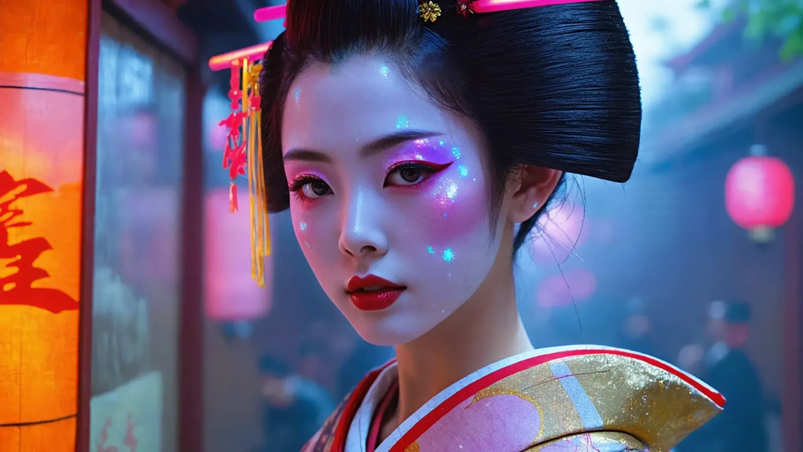 Neo Geisha pellicola backlit da Flo Klein
