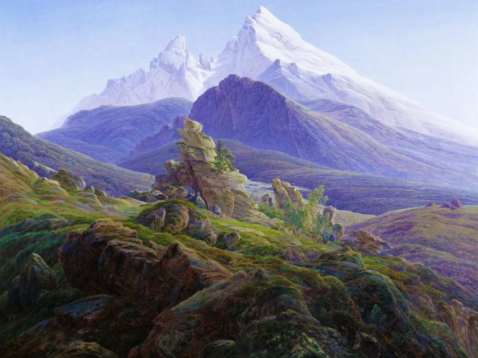 Il Watzmann Caspar David Friedrich pellicola backlit da Venus Art